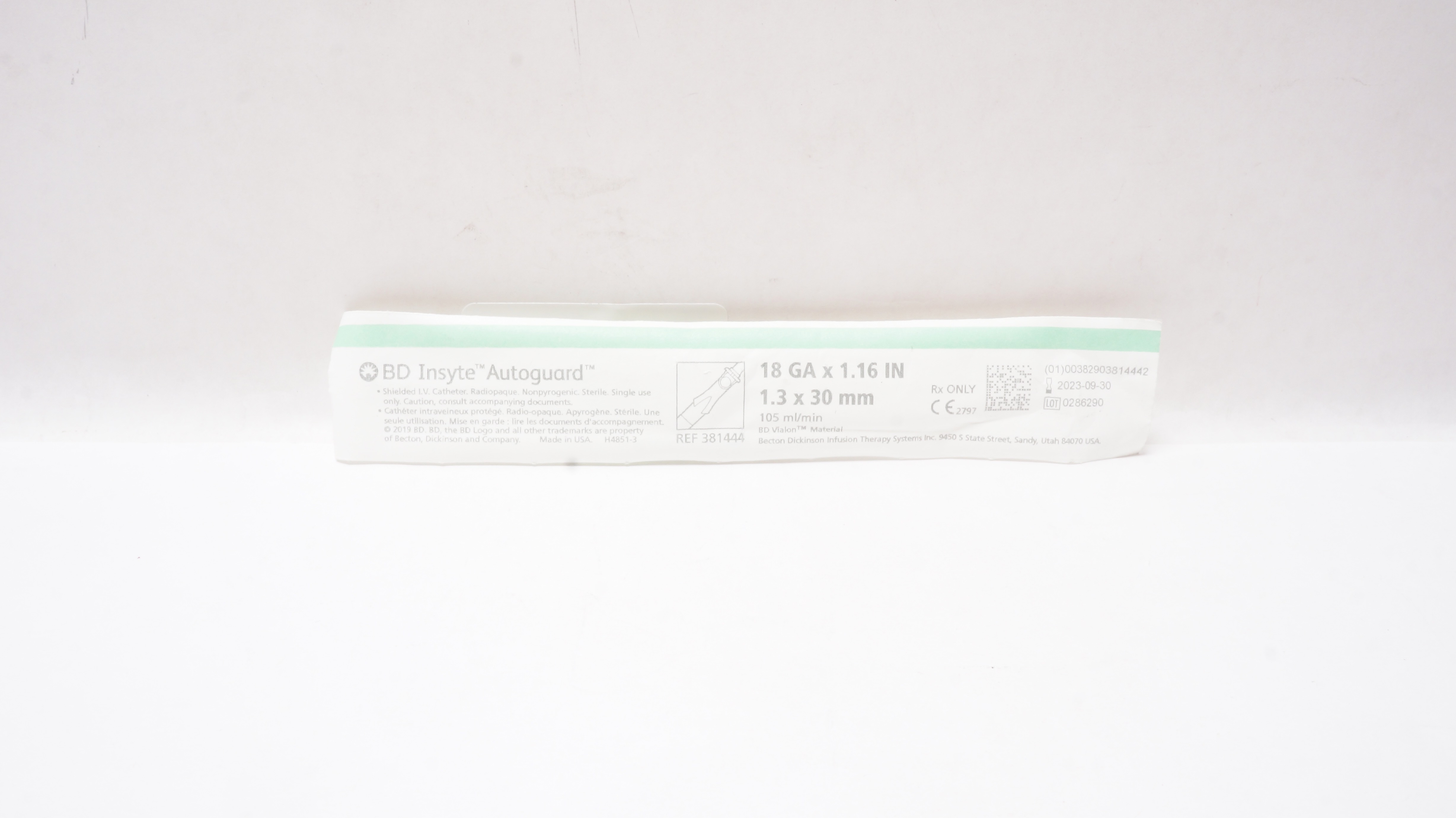 BD 381444 BD Insyte Autoguard Shielded IV Cath. 18Ga x 1.16inch (x)