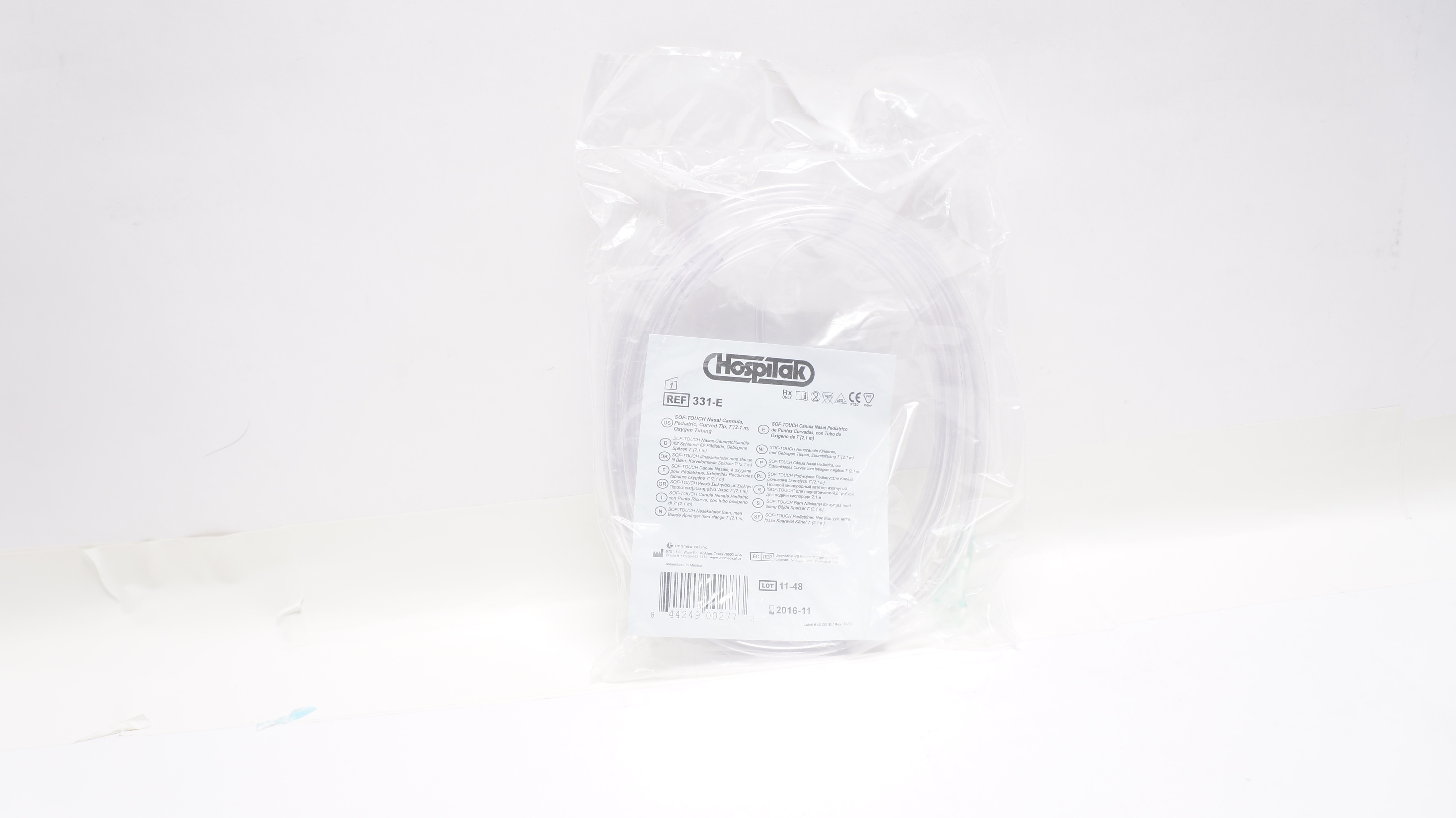 Unomedical 331-E HospiTak Sof-Touch Pediatric Nasal Cannula, 7ft. Oxygen Tube(x)