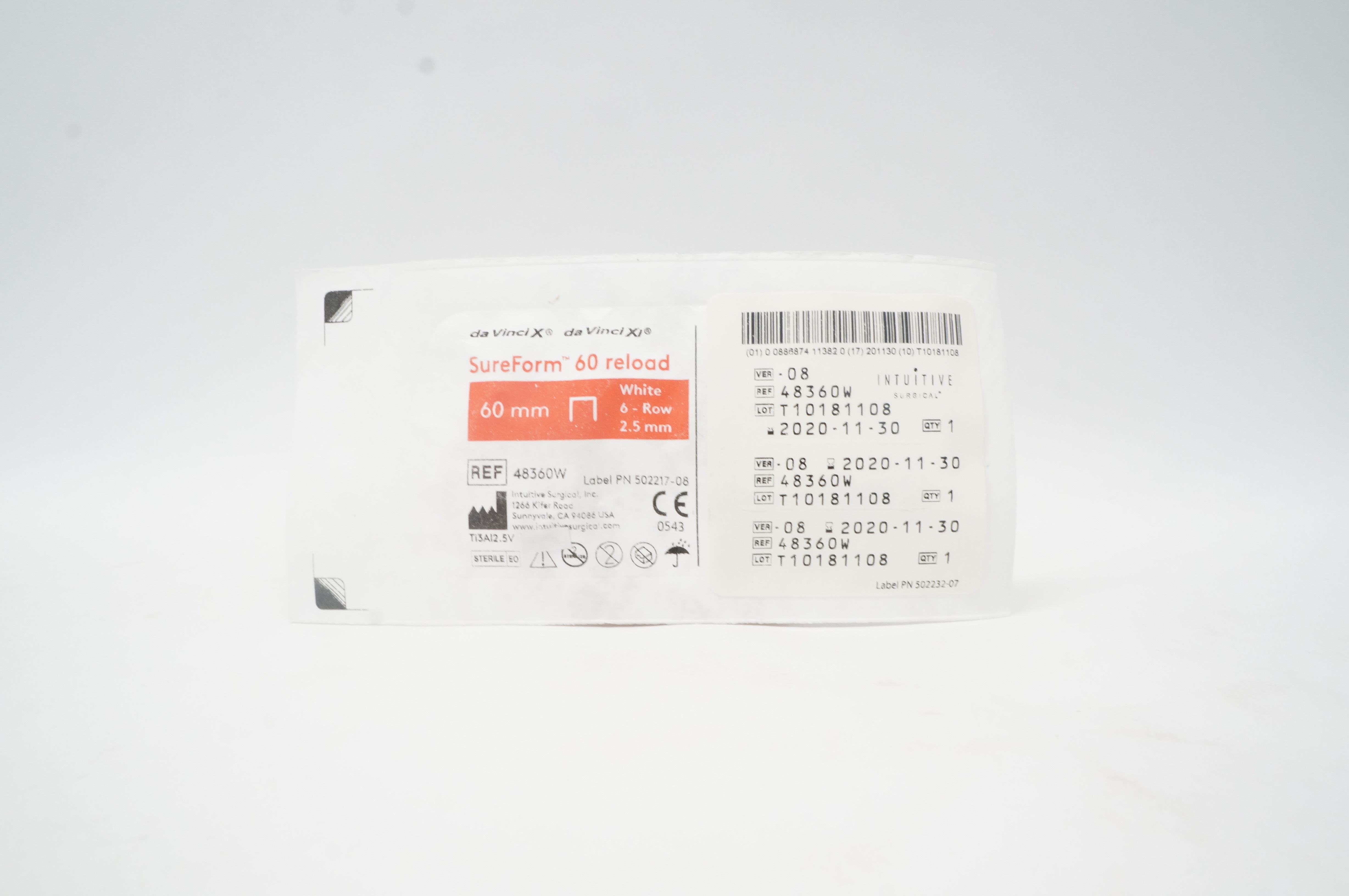 Intuitive 48360W daVinci X, Xi SureForm 60 Reload, 6-Row White 60mm x 2.5mm (x)
