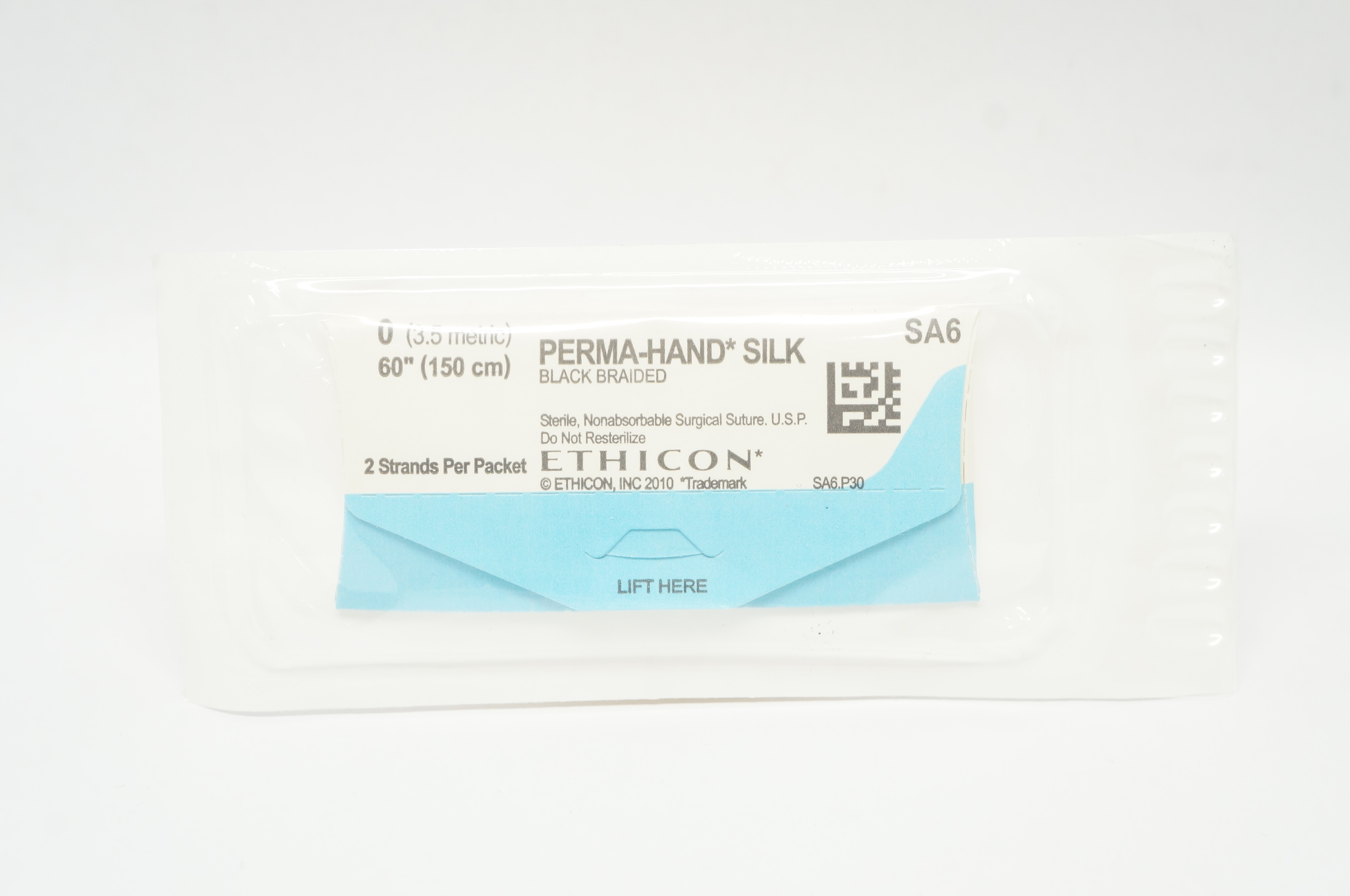 Ethicon SA6 0 PERMA-HAND SILK Stre Black Braided, 60inch