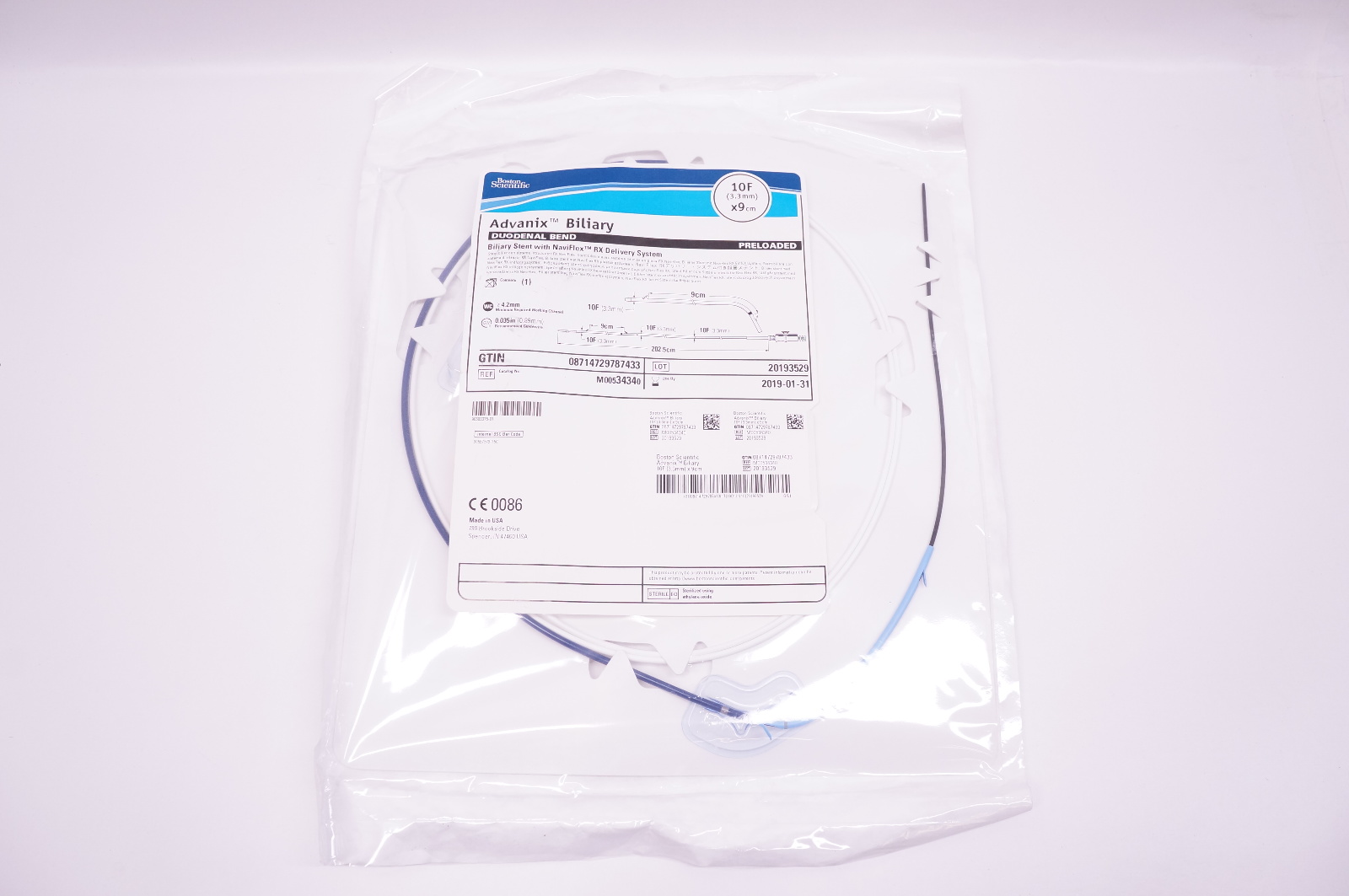 Boston Scientific 3434 Advanix Biliary Duodenal Bend 10F x 9cm (x)