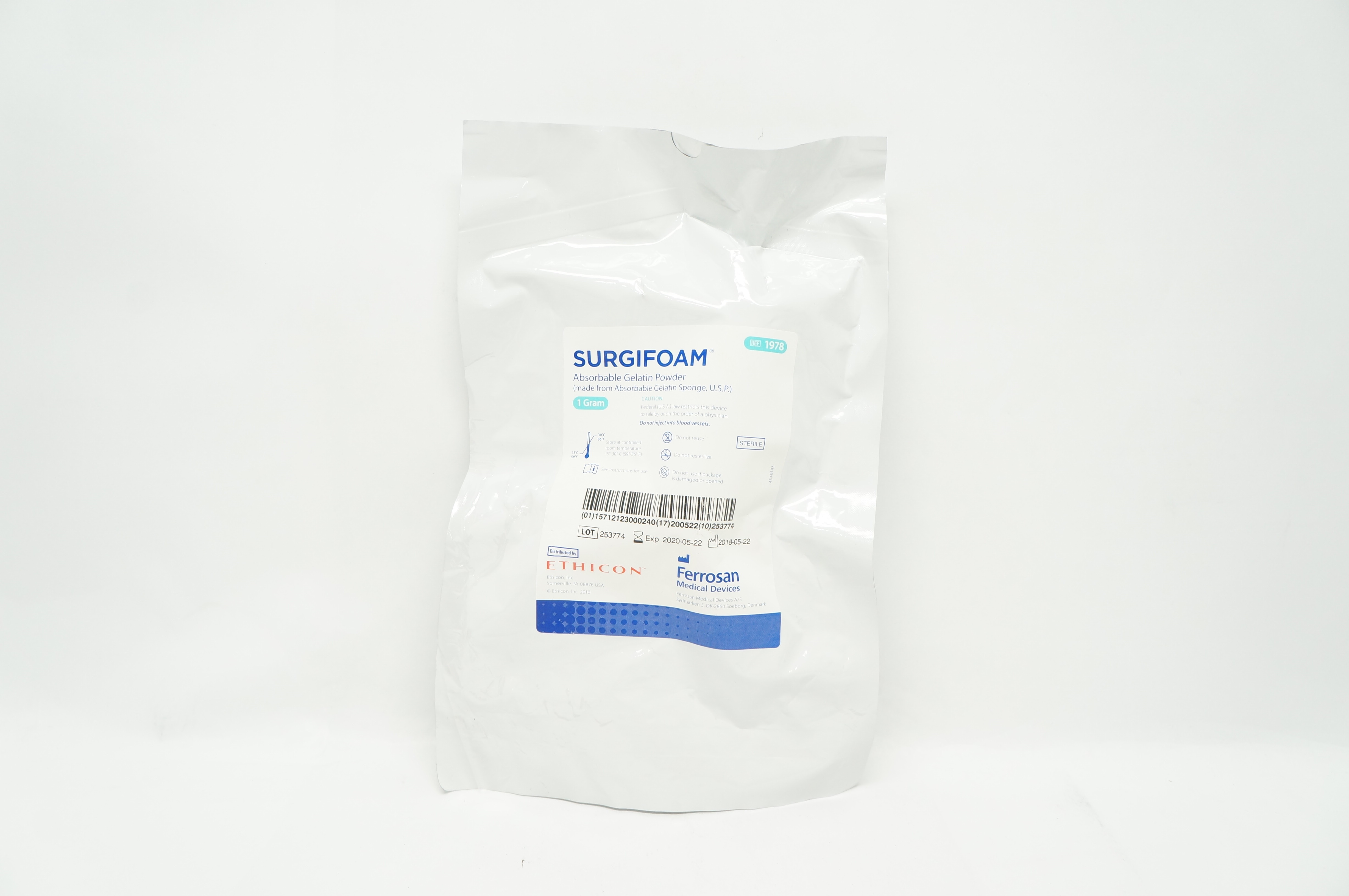 Ethicon 1978 Ferrosan Surgifoam Absorbable Gelatin Powder 1 Gram (x)