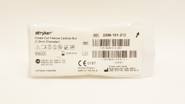 Stryker 2296-101-212 Cross-Cut Fissure Carbide Bur 1.2mm (x)