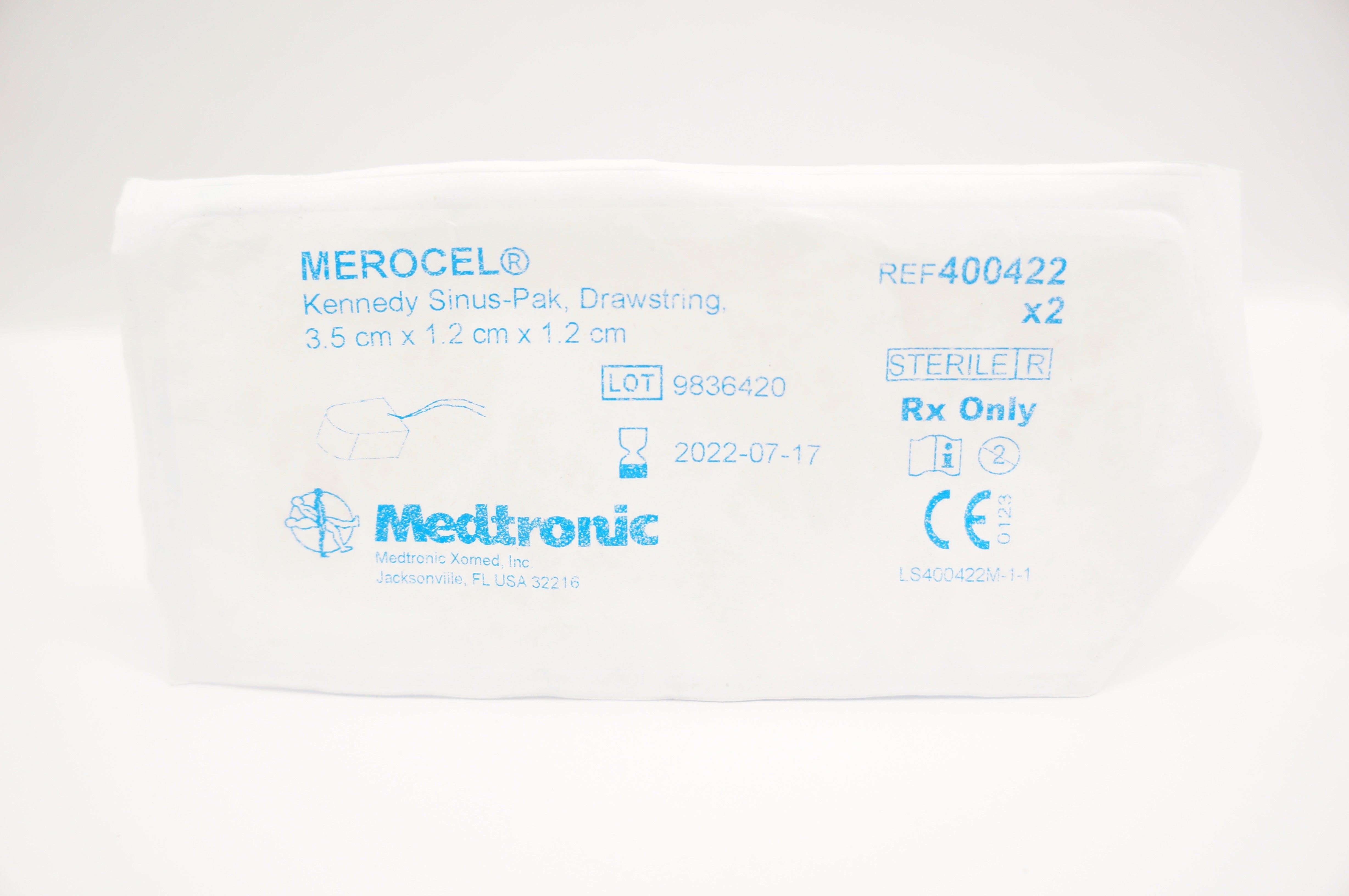 Medtronic 400422 Kennedy Sinus-Pak, Drawstring 3.5x1.2x1.2cm (x) - Pack of 2