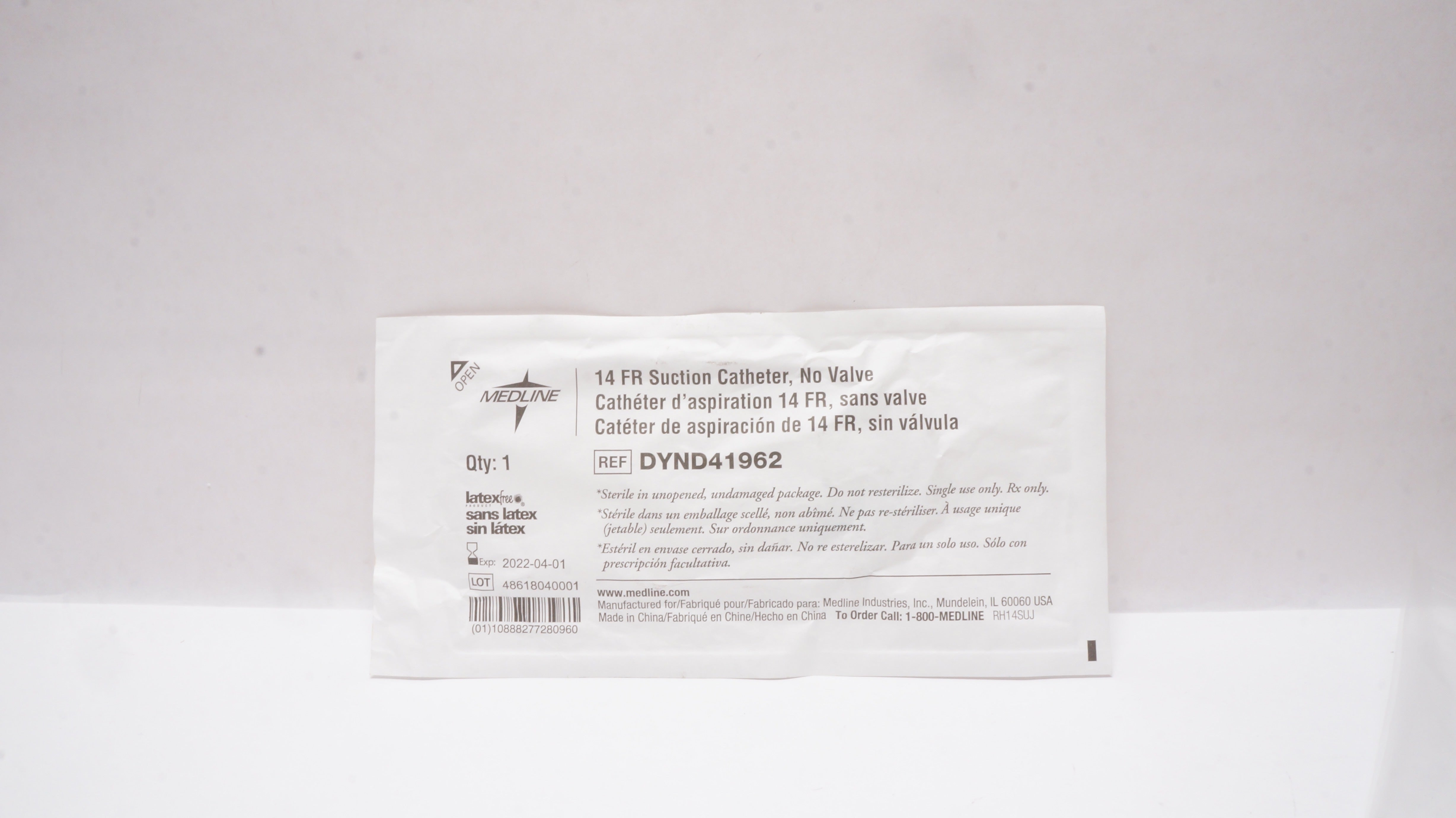Medline DYND41962 14Fr Suction Catheter No Valve (x)