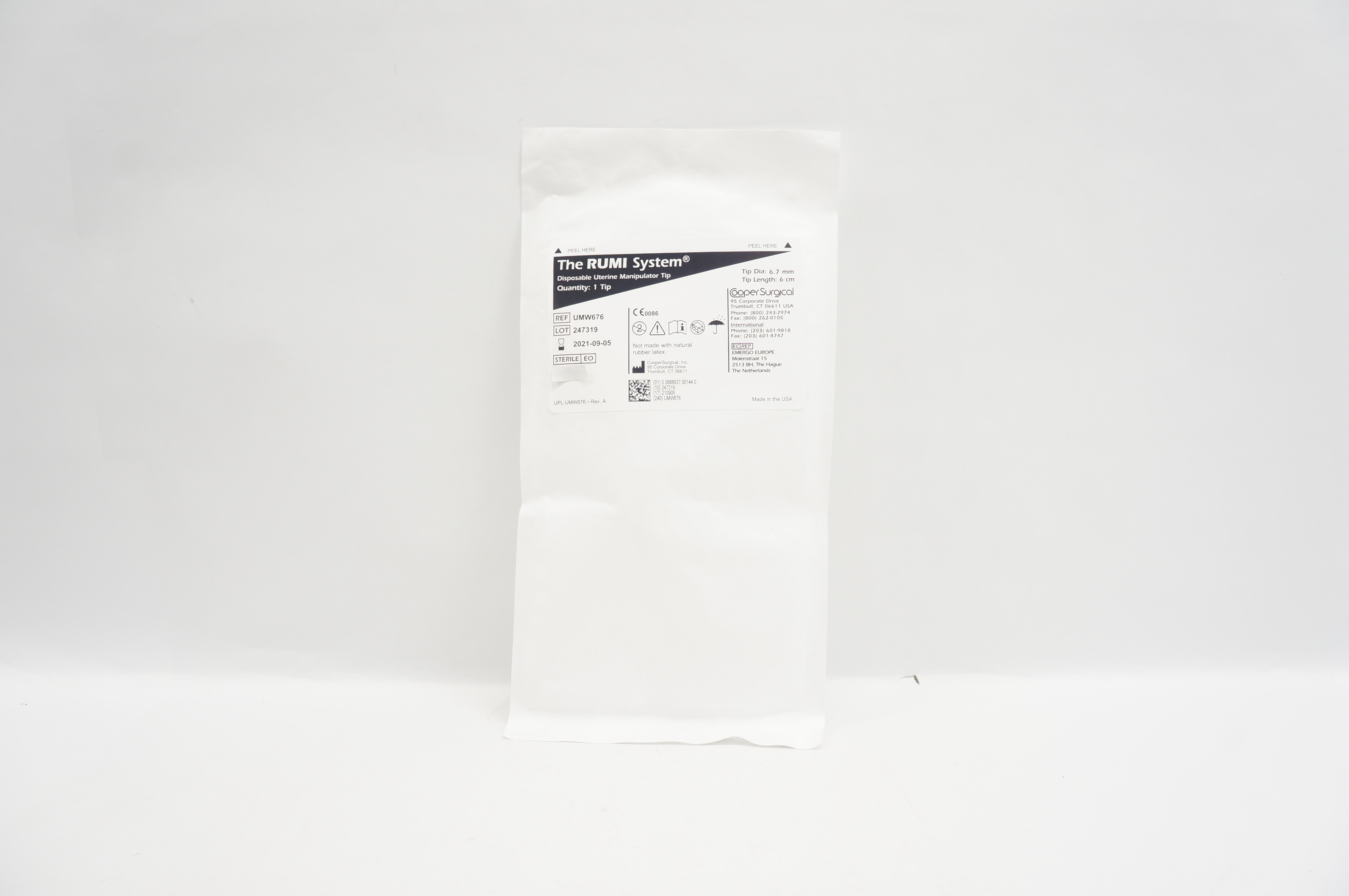 Cooper Surgical UMW676 Disposable Uterine Manipulator Tip 6.7mm x 6cm (x)