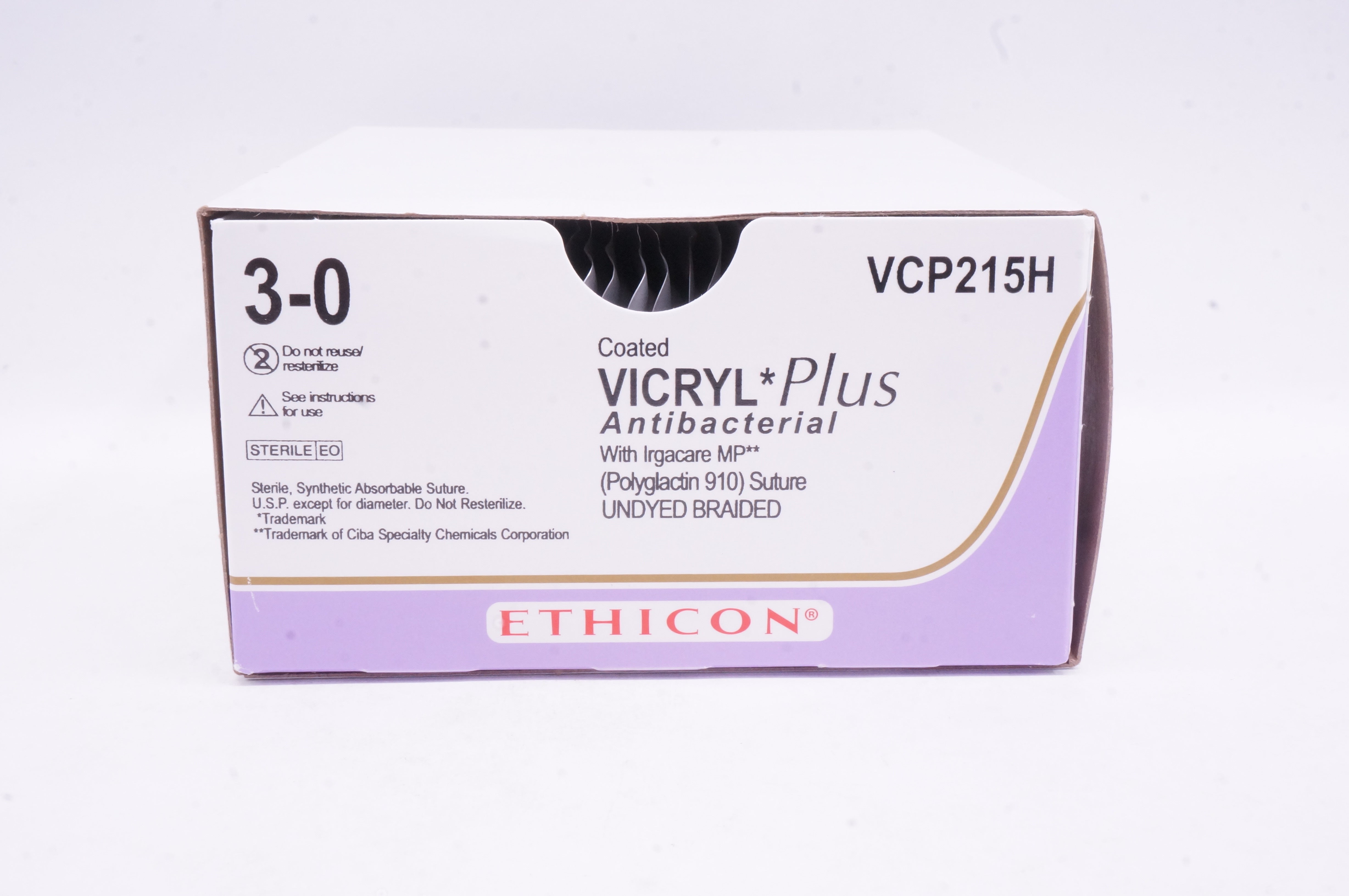 Ethicon VCP215H 3-0 VICRYL, RB-1, 17mm 1/2c Taper, 27inch - Box of 31