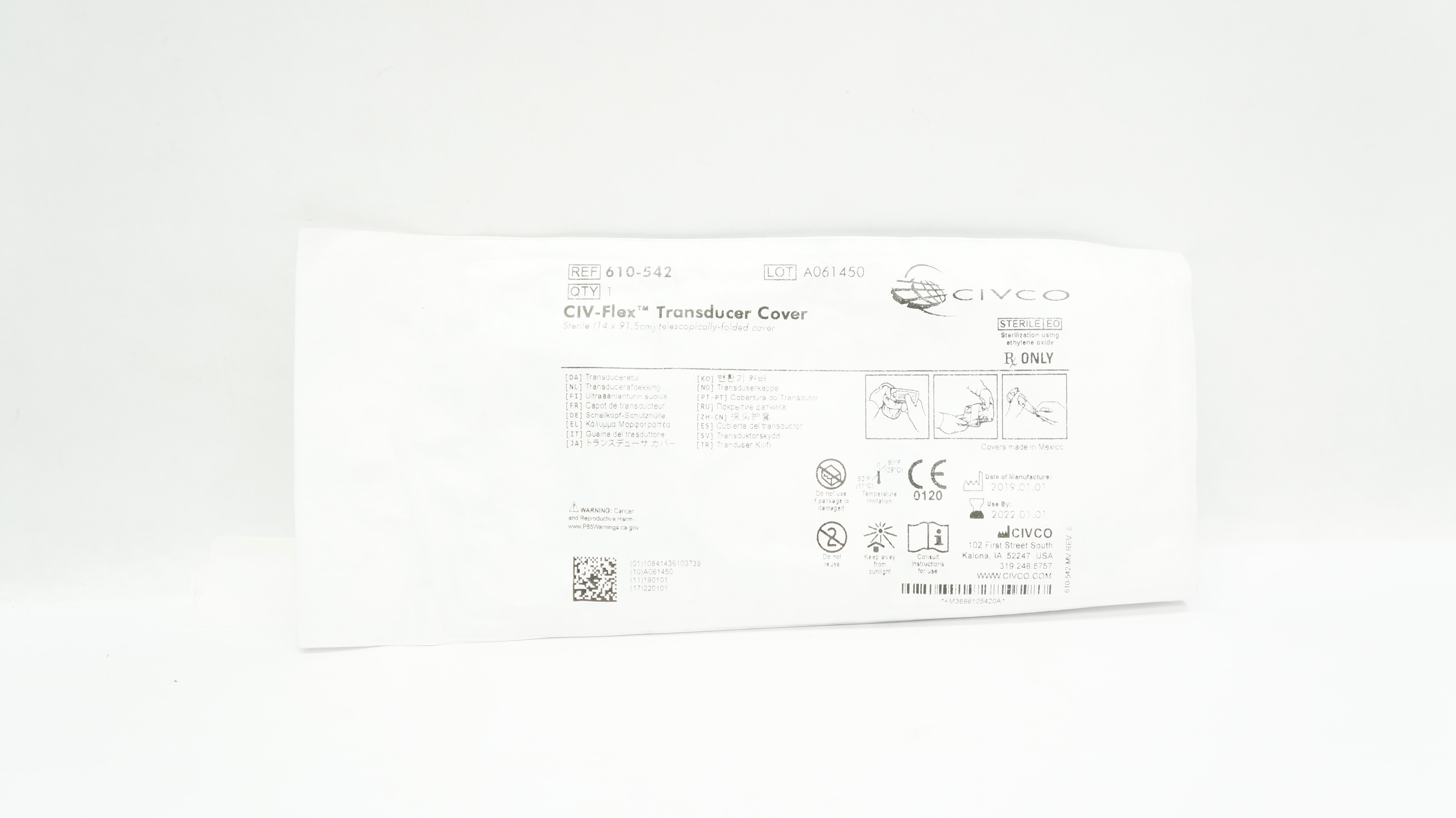 Civco 610-542 CIV-Flex Transducer Cover 14 x 91.5cm (x)