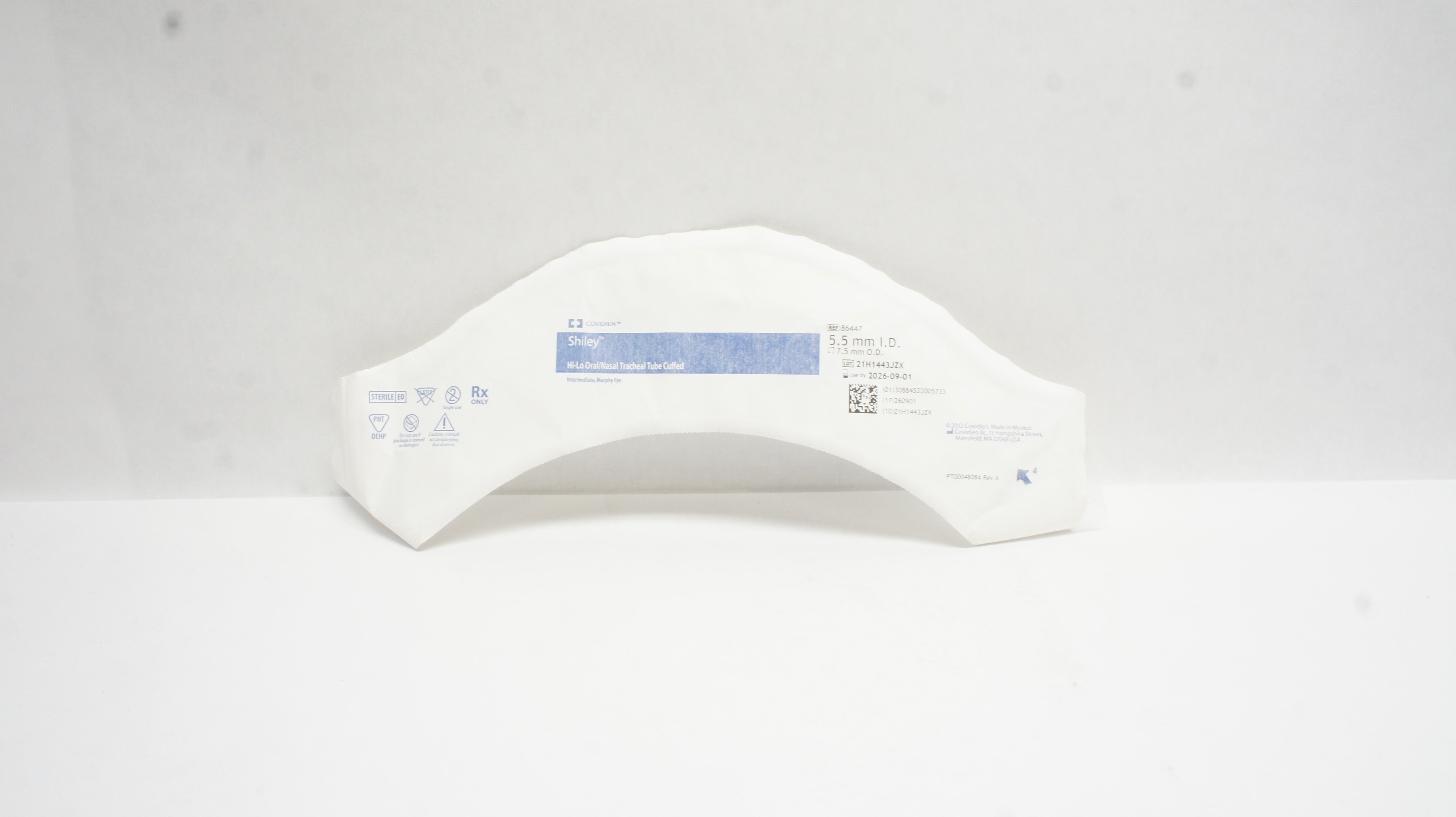 Covidien 86447 Shiley Hi-Lo Oral/Nasal Tracheal Tube Cuffed 5.5mm ID x 7.5mm OD