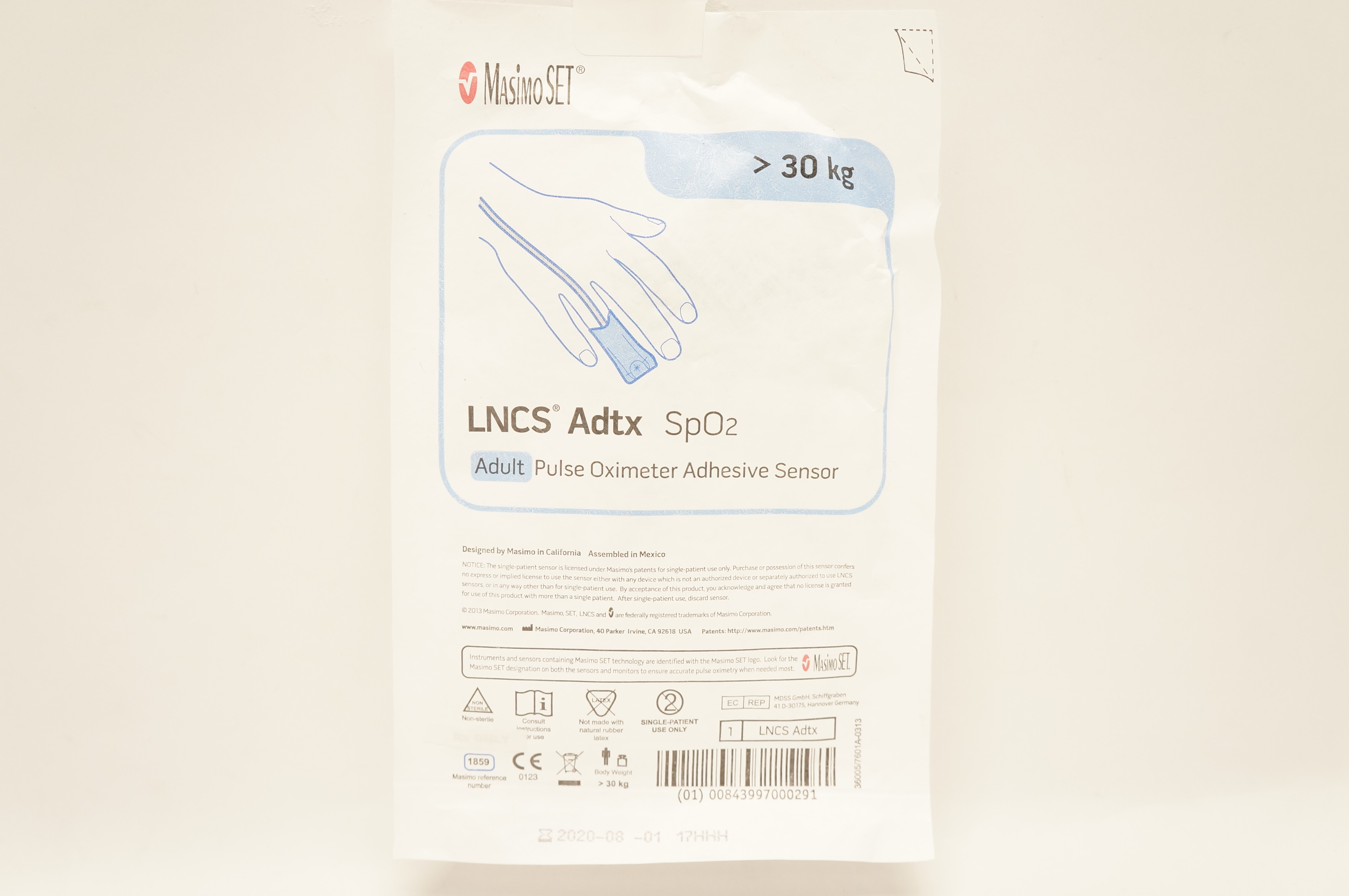 MasimoSet 1859 Neo SpO2 Neonatal/Adult Pulse Oximeter Adhesive Sensor >30kg (x)