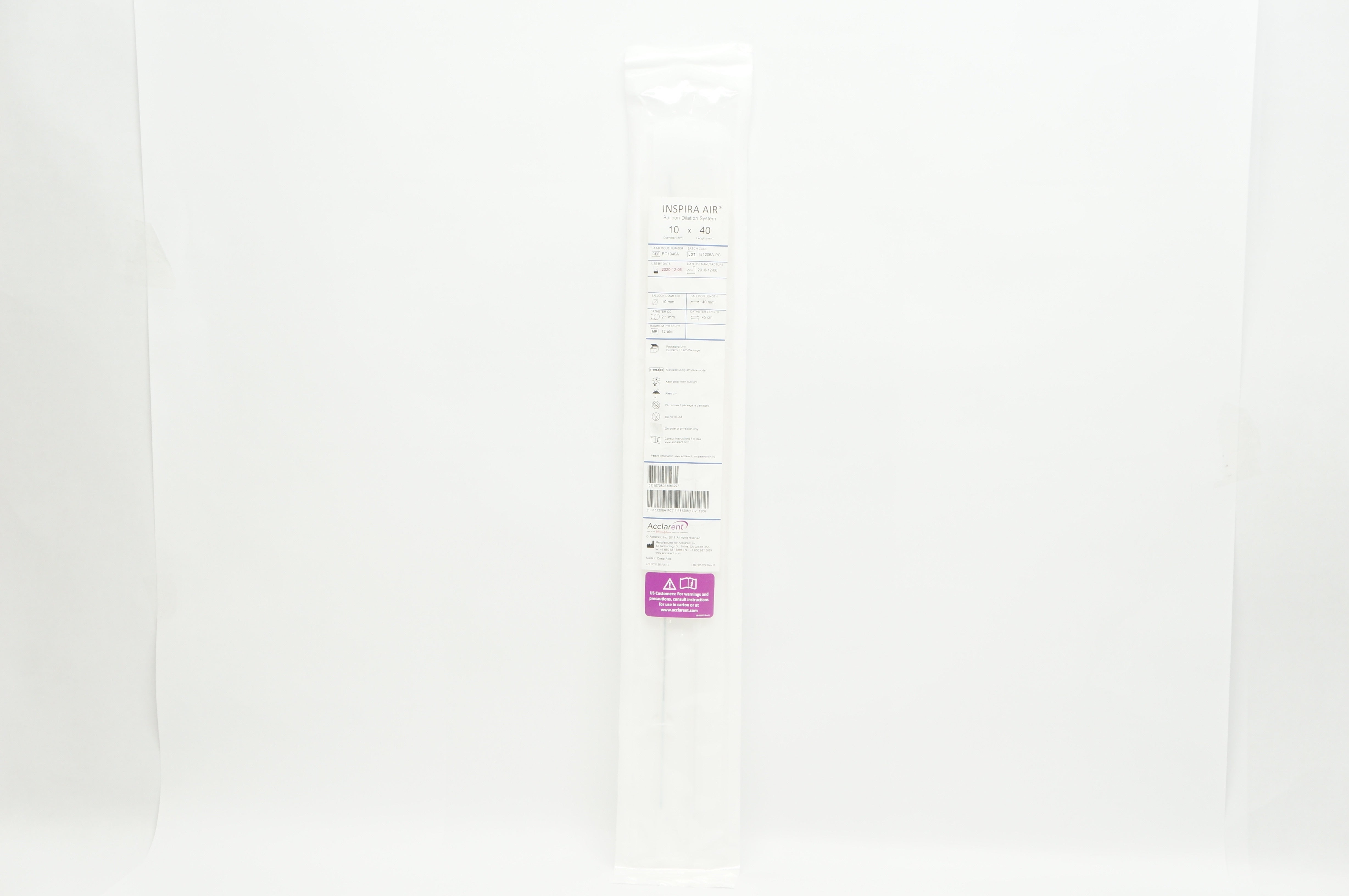 Acclarent BC1040A INSPIRA AIR Balloon Dilation System 10mm x 40mm