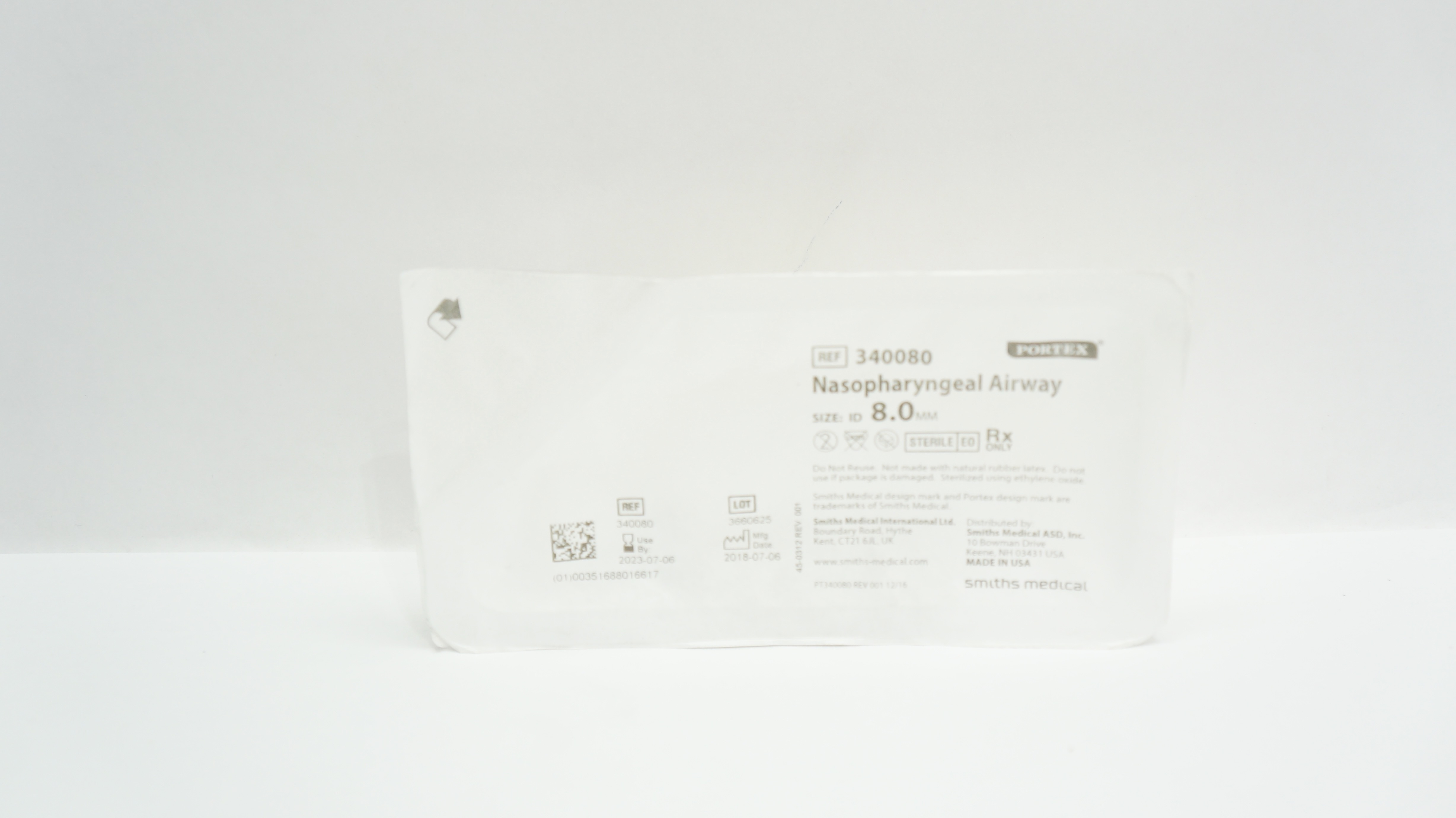 Smiths Medical 340080 Portex Nasopharyngeal Airway ID 8.0mm (x)