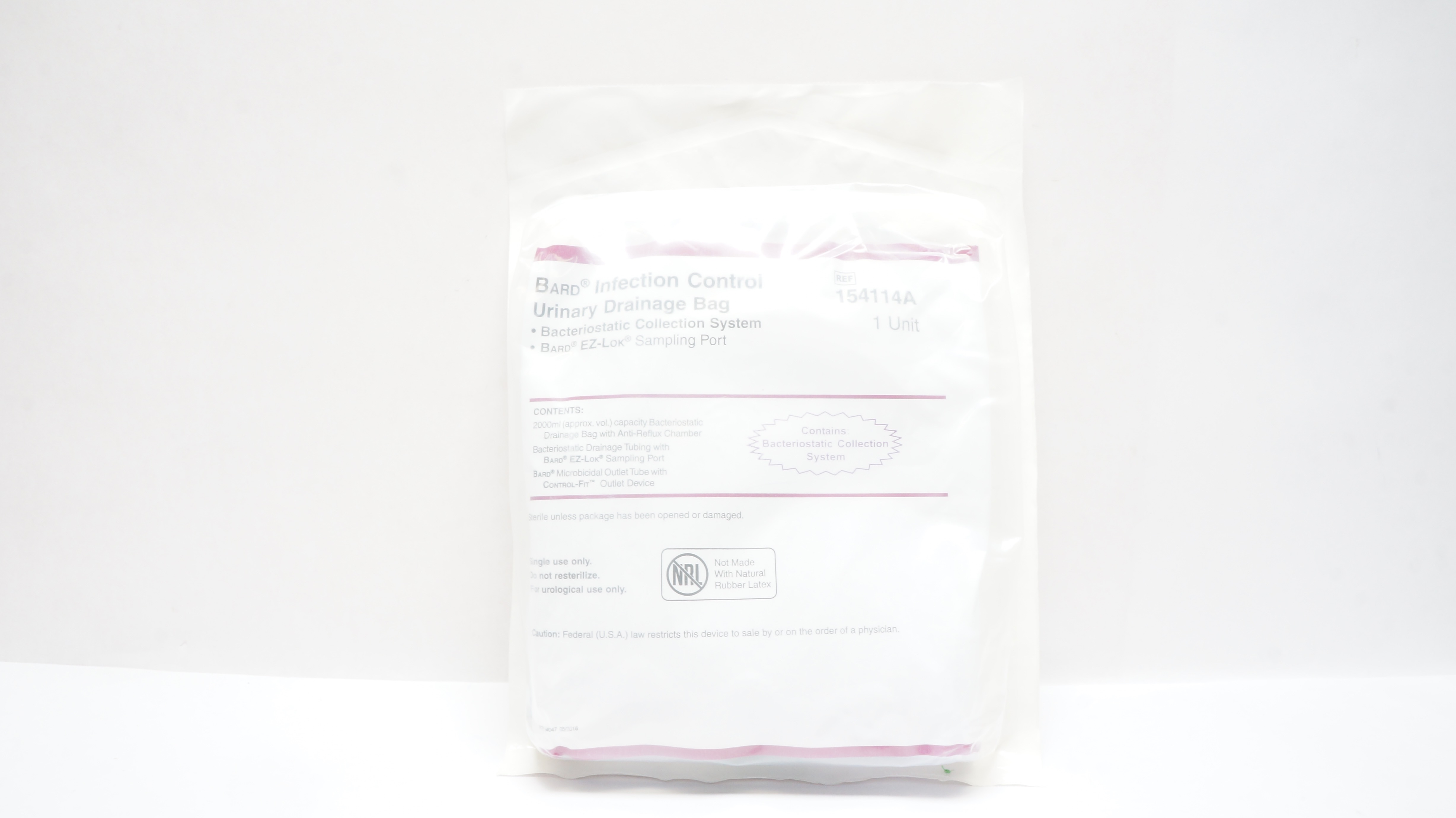 Bard 154114A Infection Control Urinary Drainage Bag 2000ml (approx. vol.)