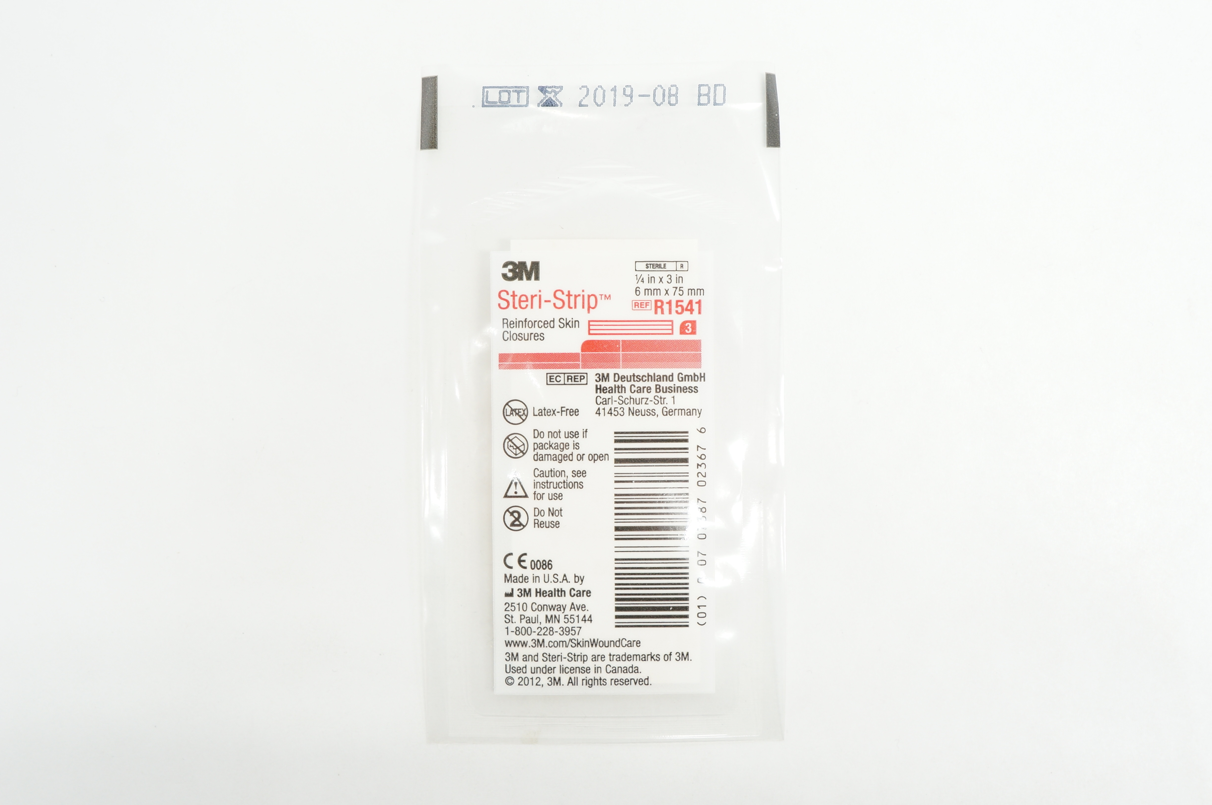 3M R1541 Steri-Strip Reinforced Skin Closures 1/4inch x 3inch (x)   Pack of 3
