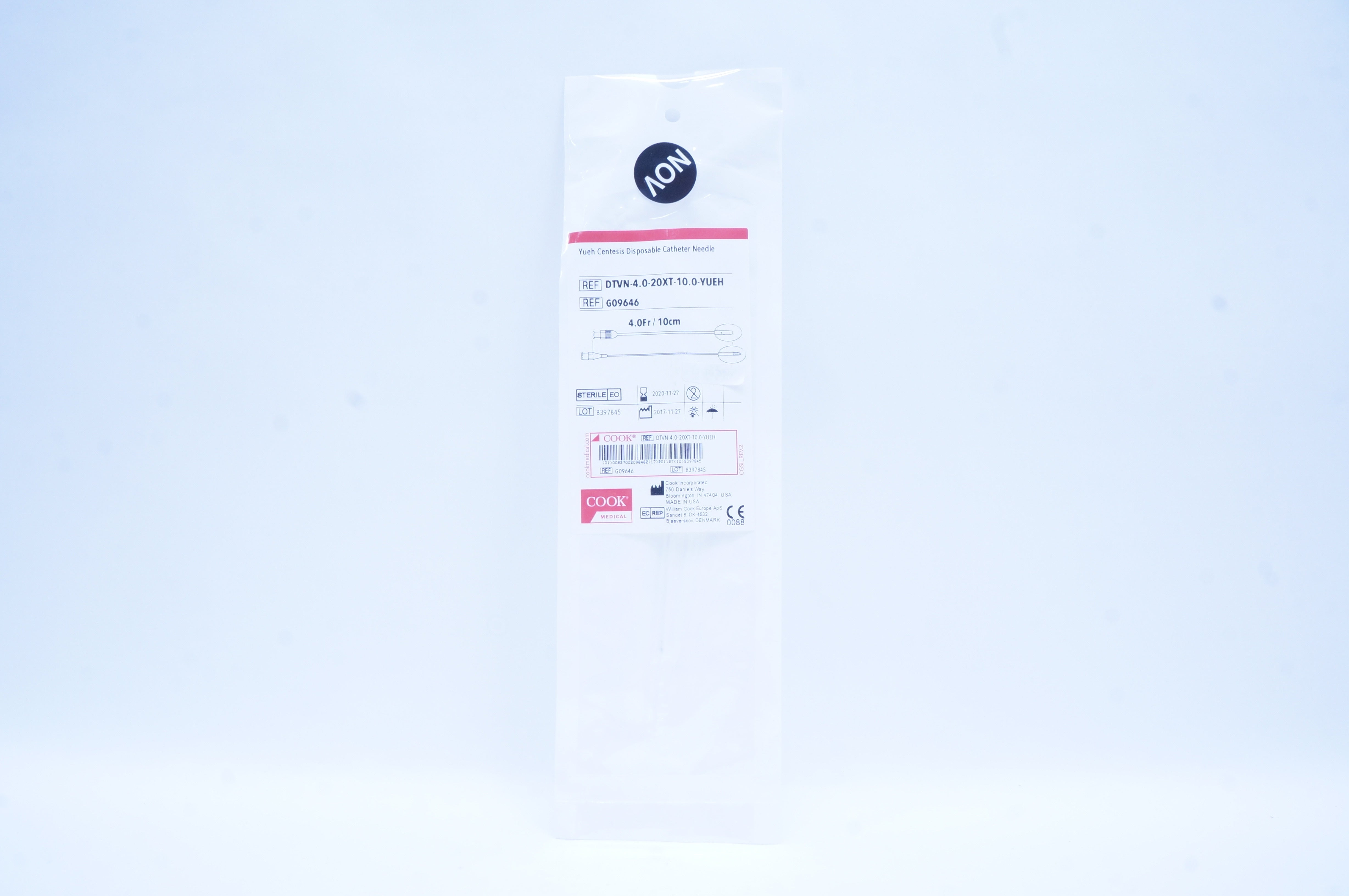Cook Medical G09646 Yueh Centesis Disposable Cath. Ndle 4.0 Fr x 10 cm (x)