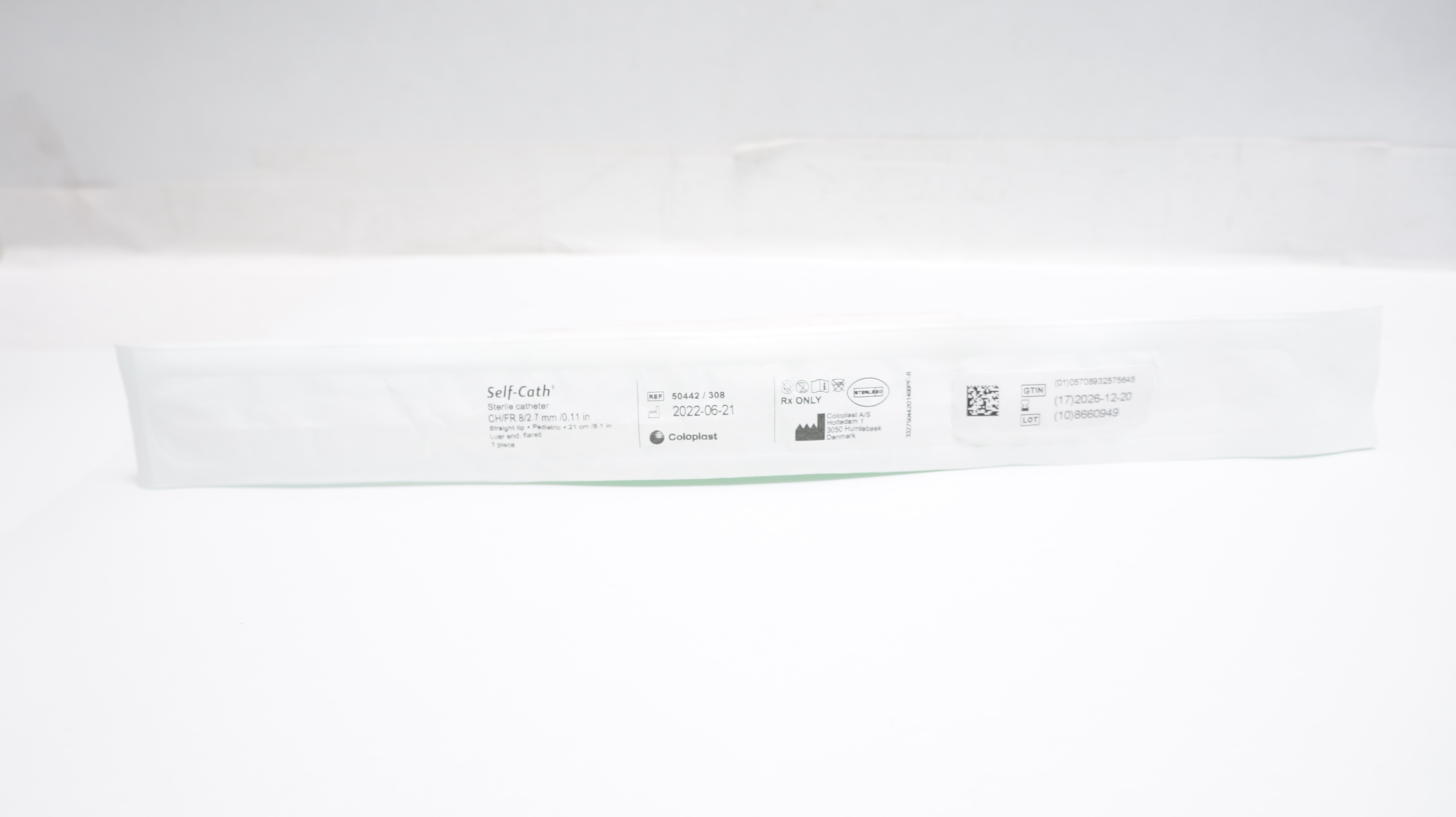 Coloplast 50443/308 Self-Cath Sterile Pediatric Cath. 8Ch/Fr x 0.11 x 8.1inch