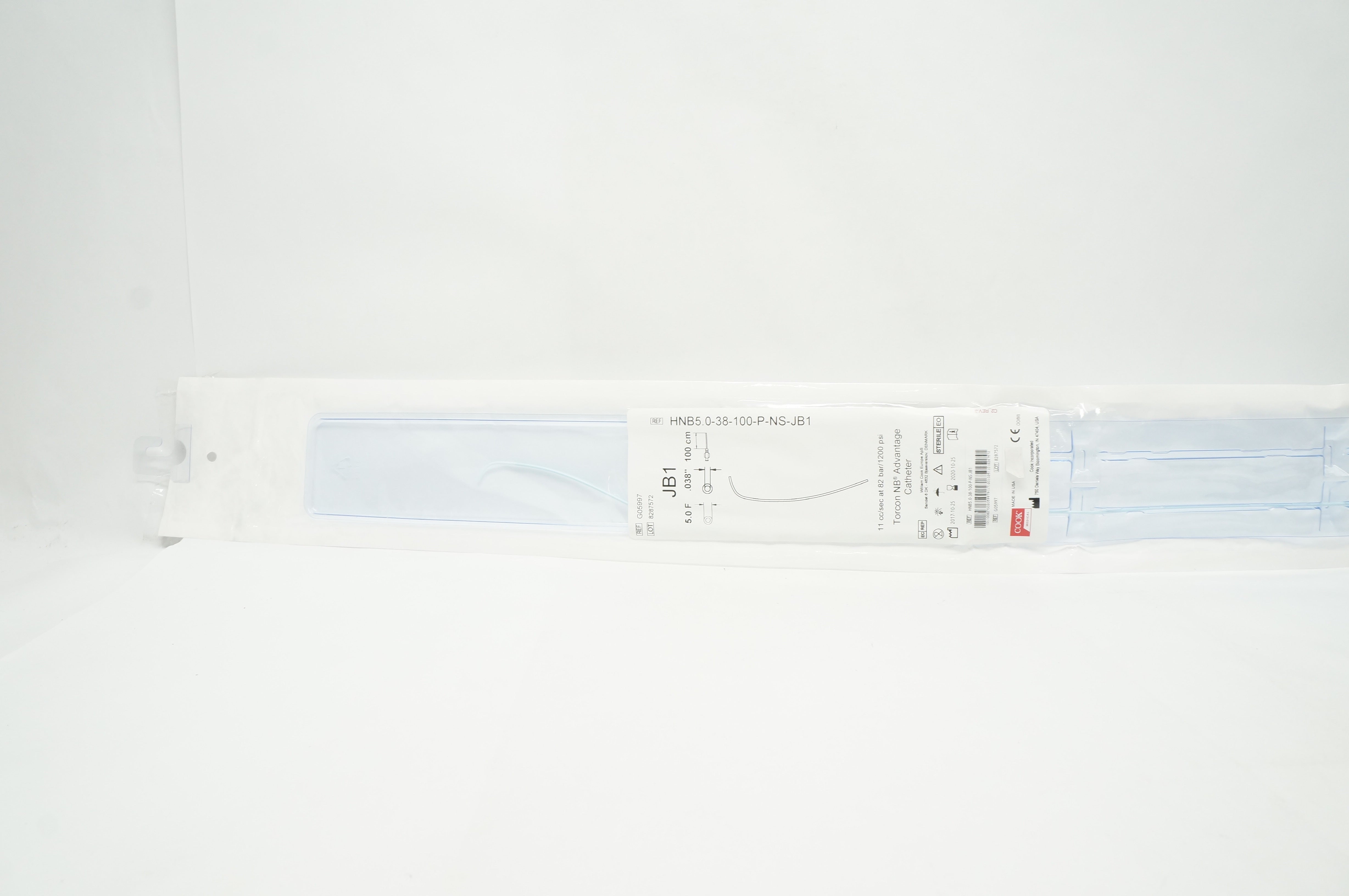 Cook Medical G05997 Torcon  JB1 NB Advantage Cath. 5.0F x .038in. x 100cm (x)