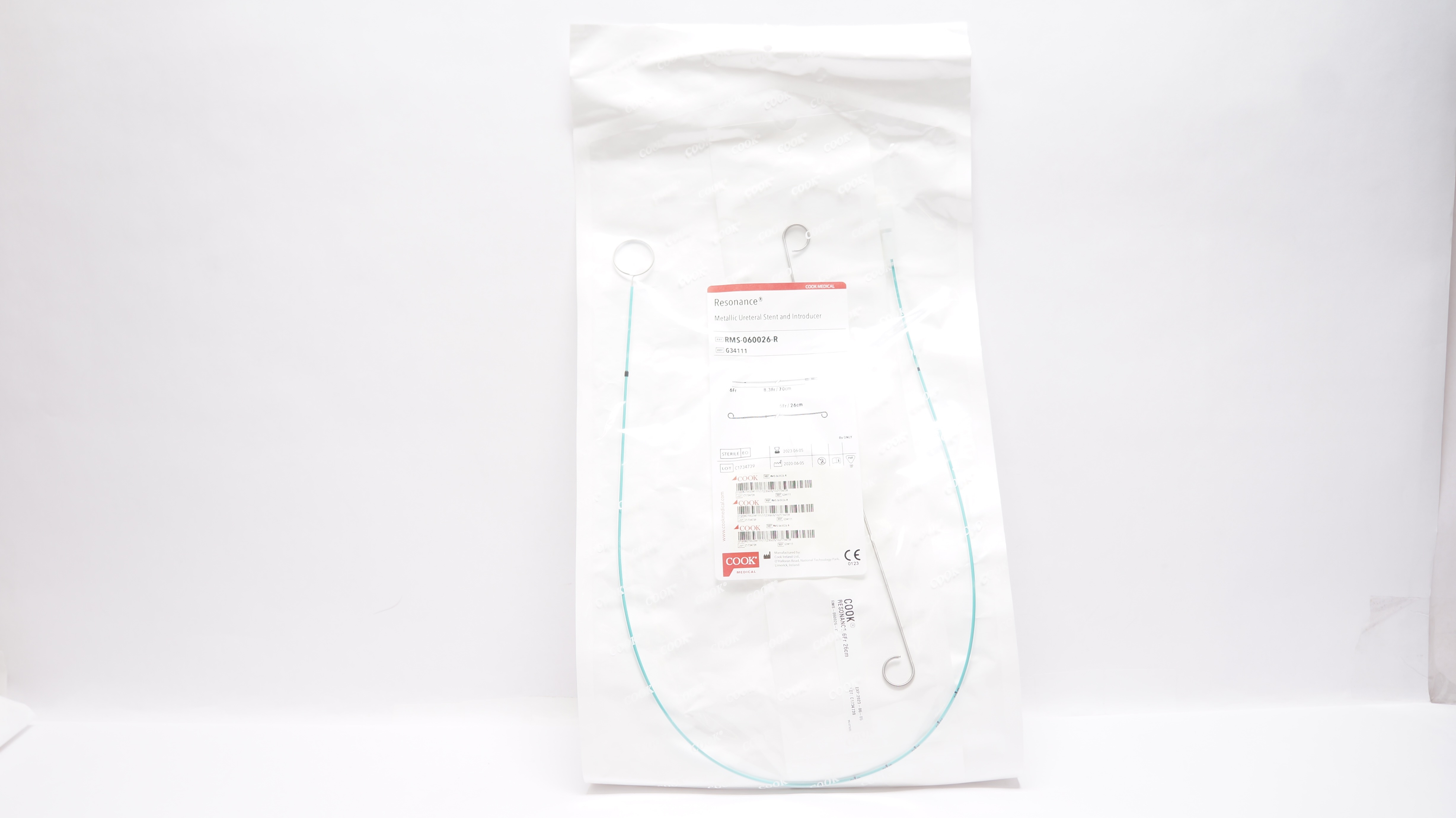 Cook Medical G34111 Resonance Metallic Ureteral Stnt & Introducer 6Fr (x)