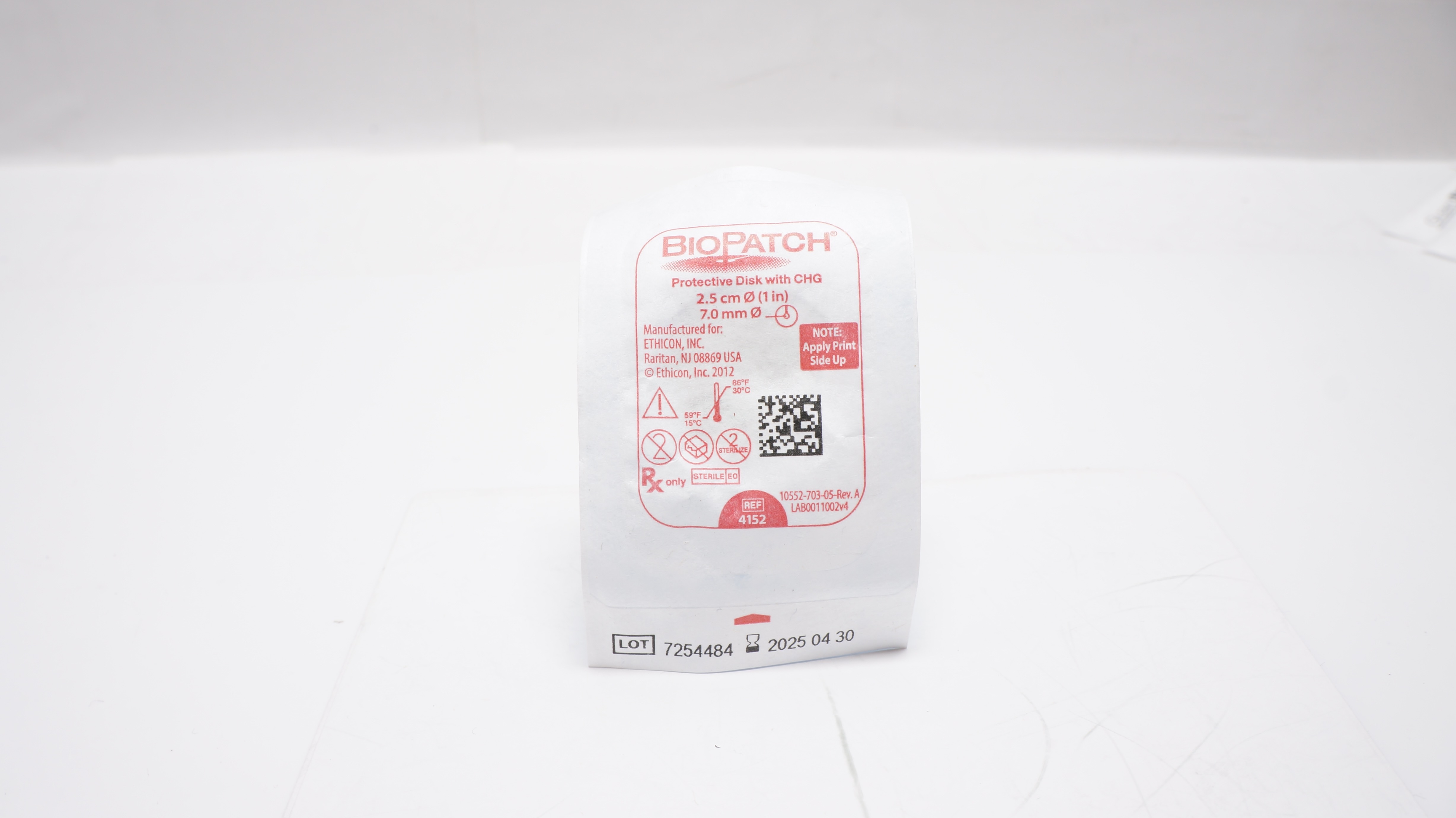 Ethicon 4152 BioPatch Protective Disk with GHG 1inch x 7.0mm