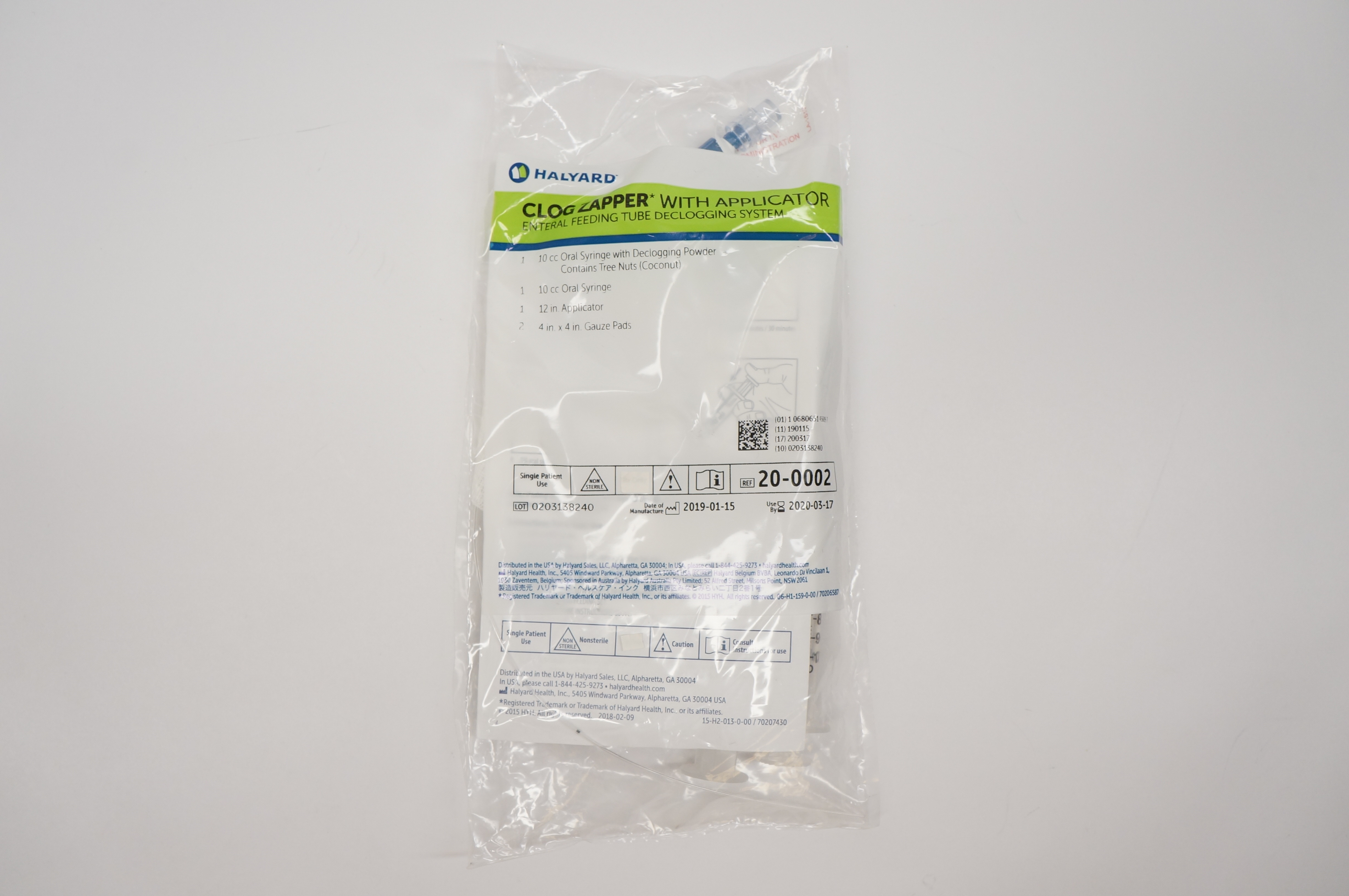 Halyard 20-0002 Clog Zapper With Applicator Enteral Feeding Tube Declogging  (x)