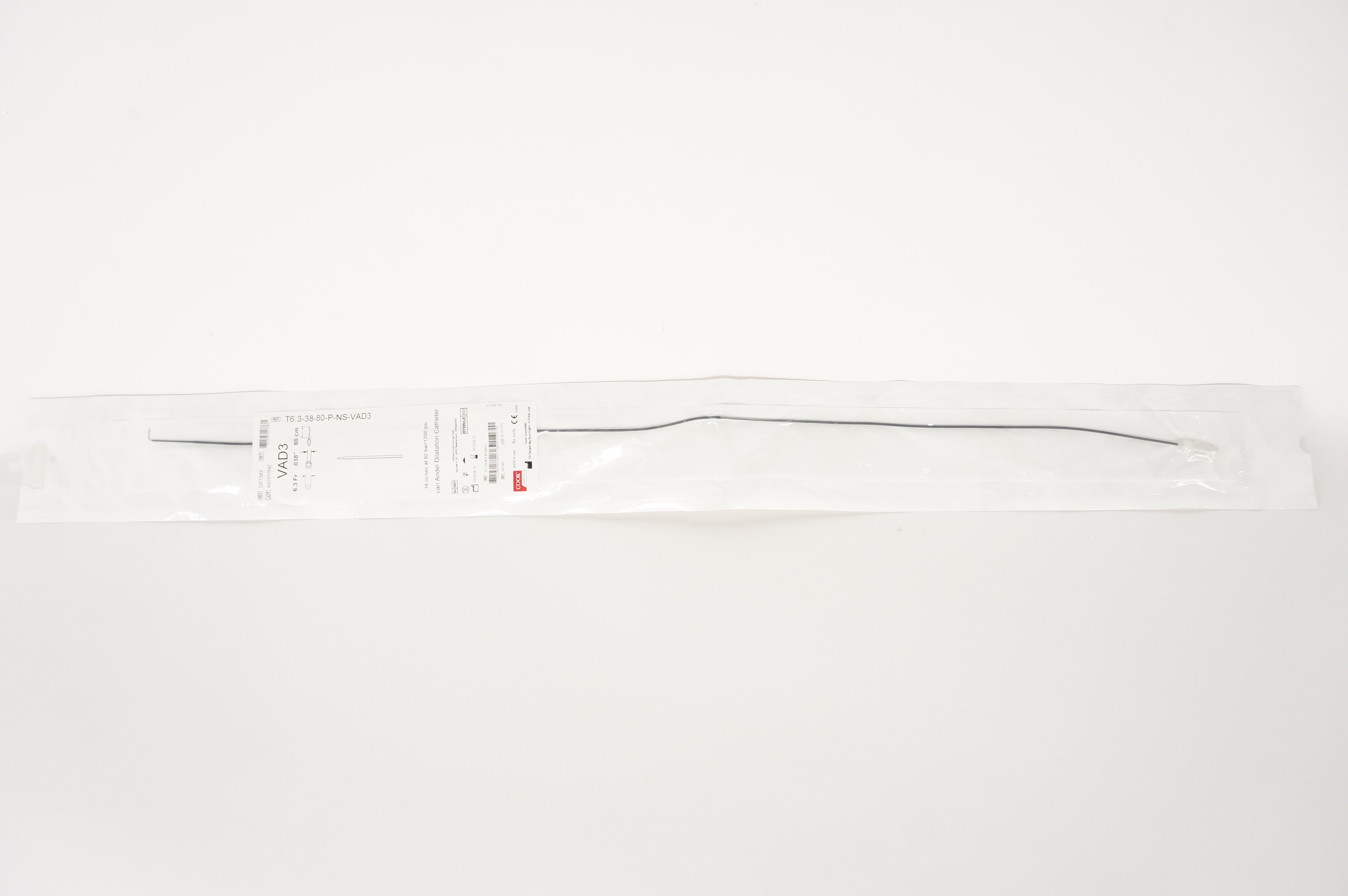 Cook Medcal G01383 van Andel Dilatation Cath. VAD3 6.3Fr x.038inch x 80cm (x)