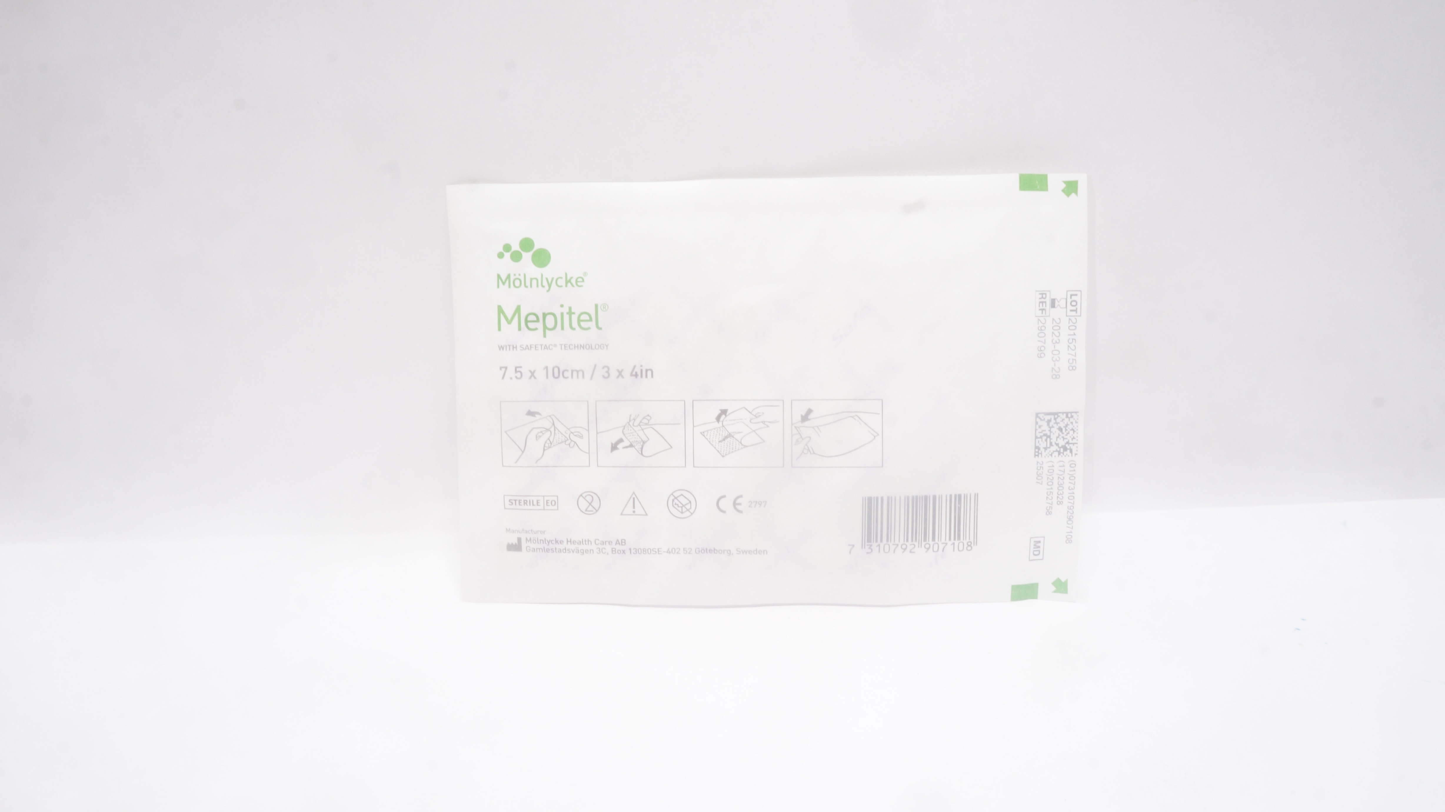 Molnlycke HealthCare 290799 Mepitel With Safetac Technology 3 inch x 4 inch (x)
