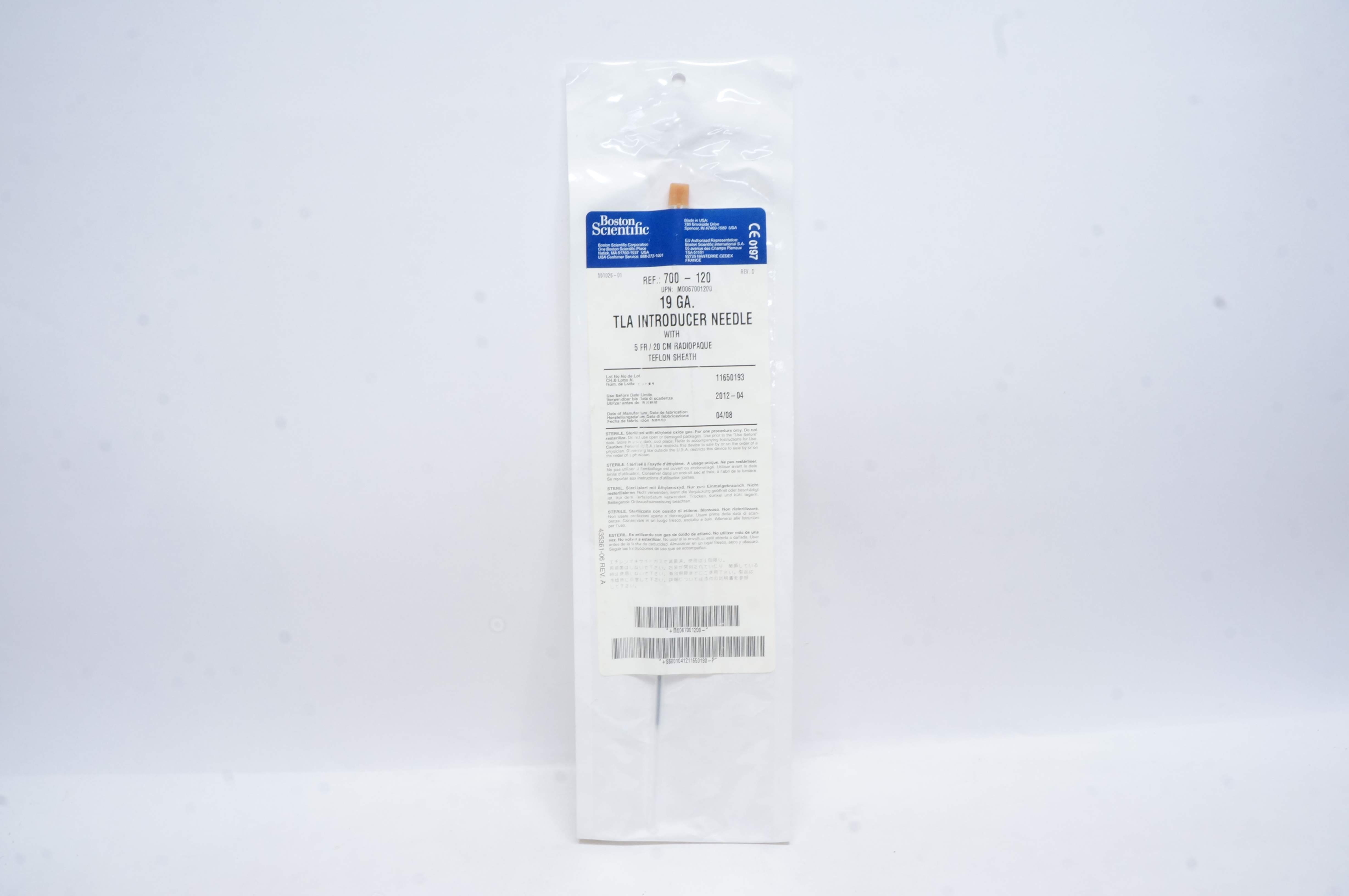Boston Scientific 700-120 TLA Introducer Ndle 19Ga. (x)