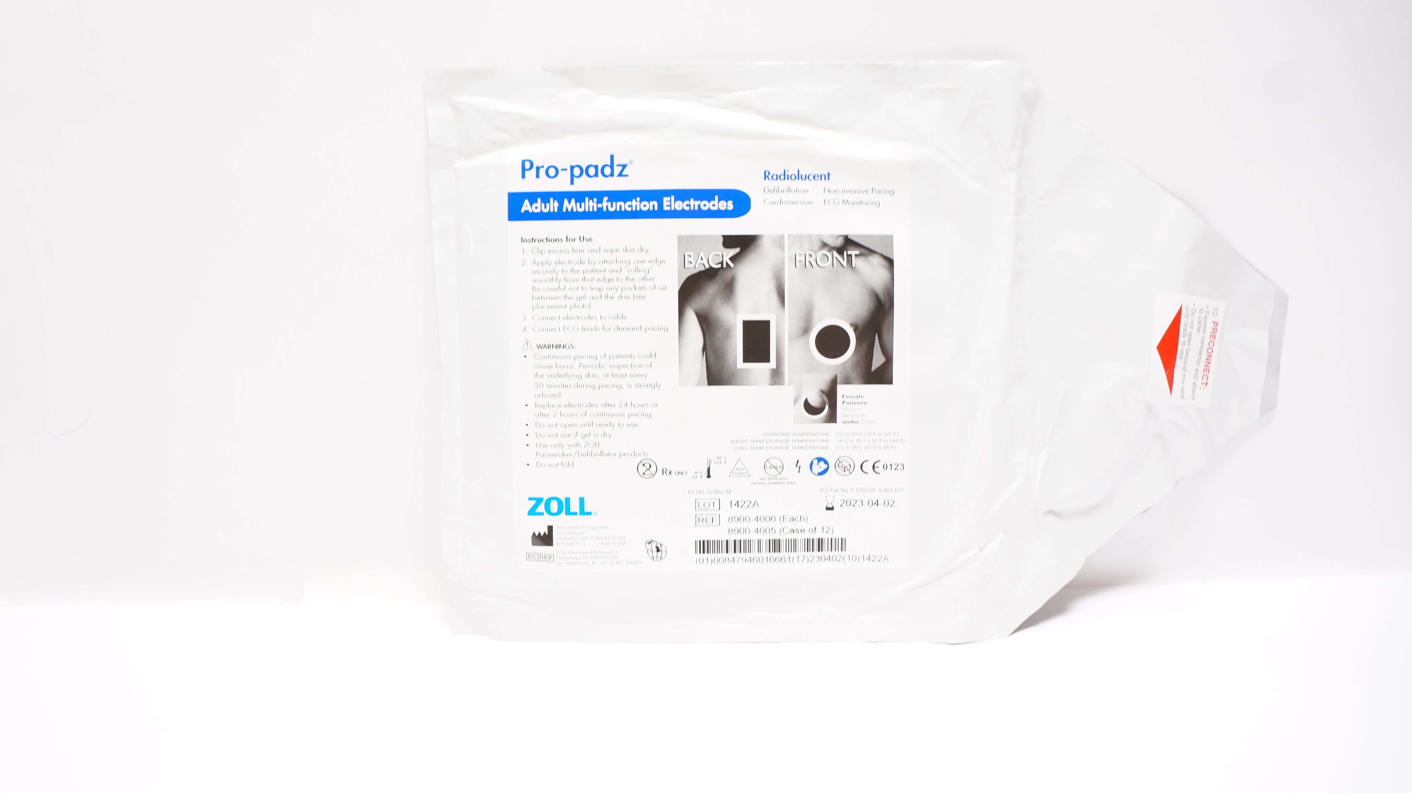 ZOLL 8900-4006 Pro-Padz Adult Multi-Function Electrodes Radiolucent (x)