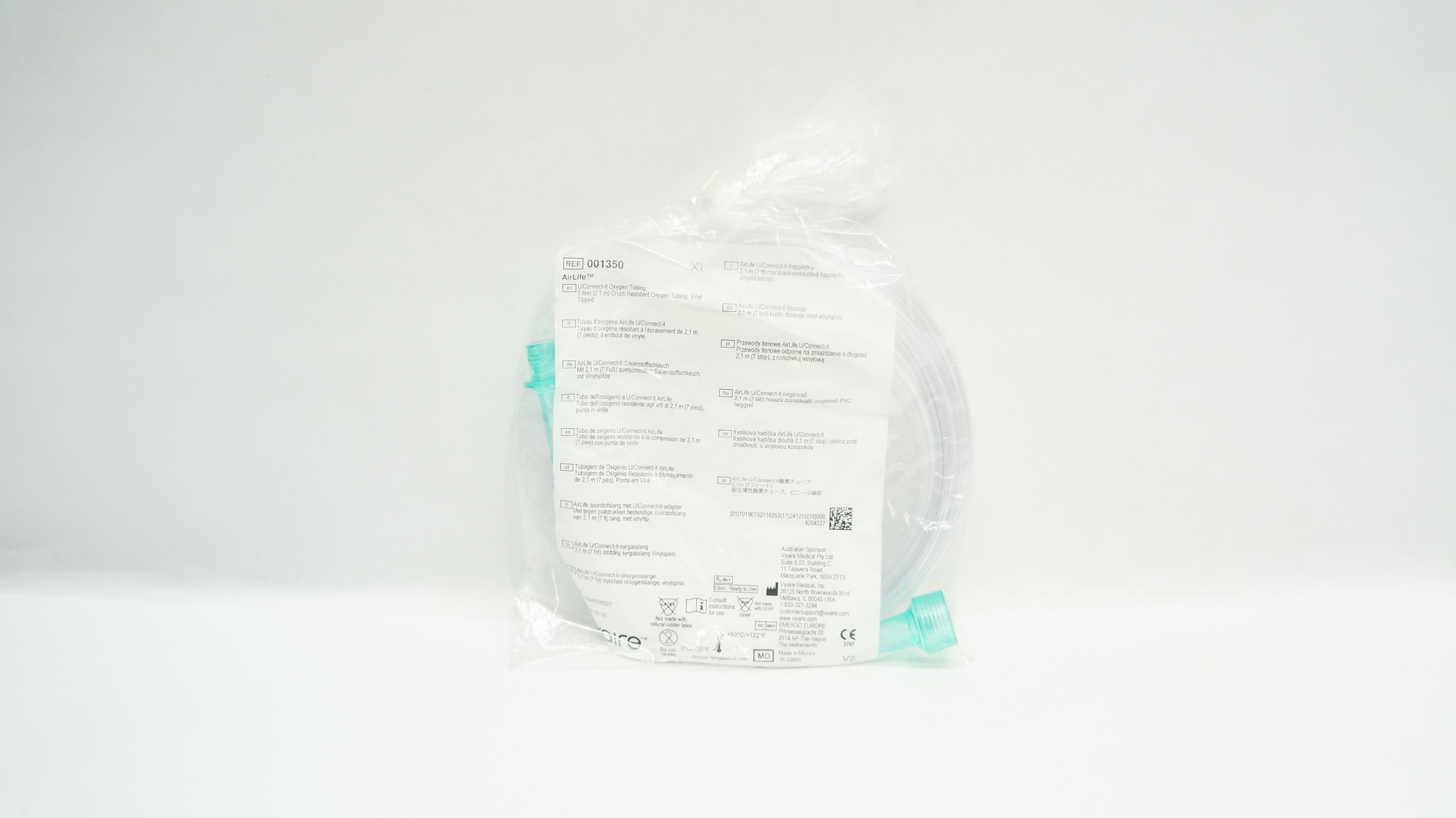 Vyaire 001350 Airlife U/Connect-it Oxygen Tubing 7 feet