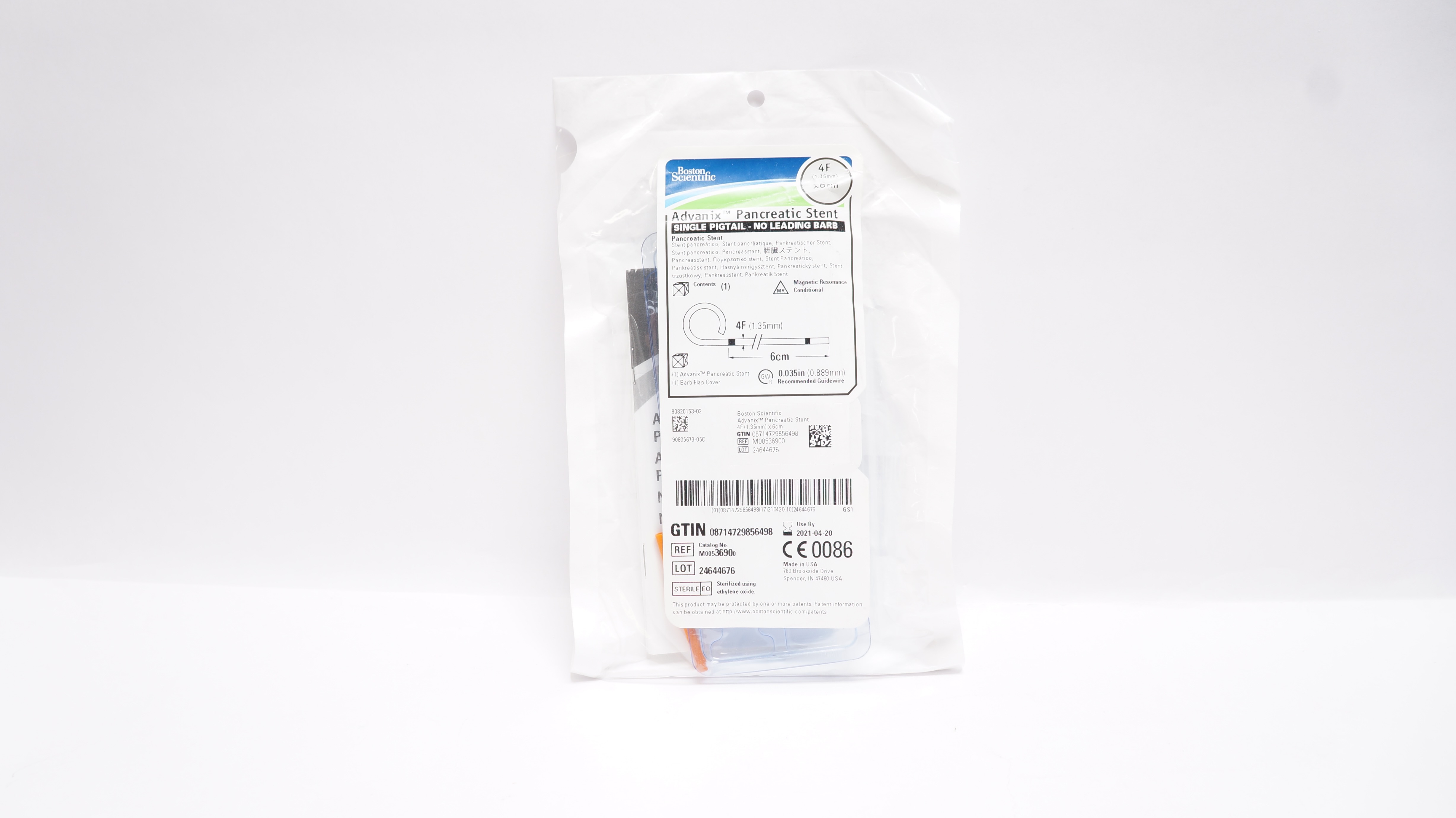 Boston Scientific 3690 Advanix Pancreatic Stent 4F x 6cm (x)