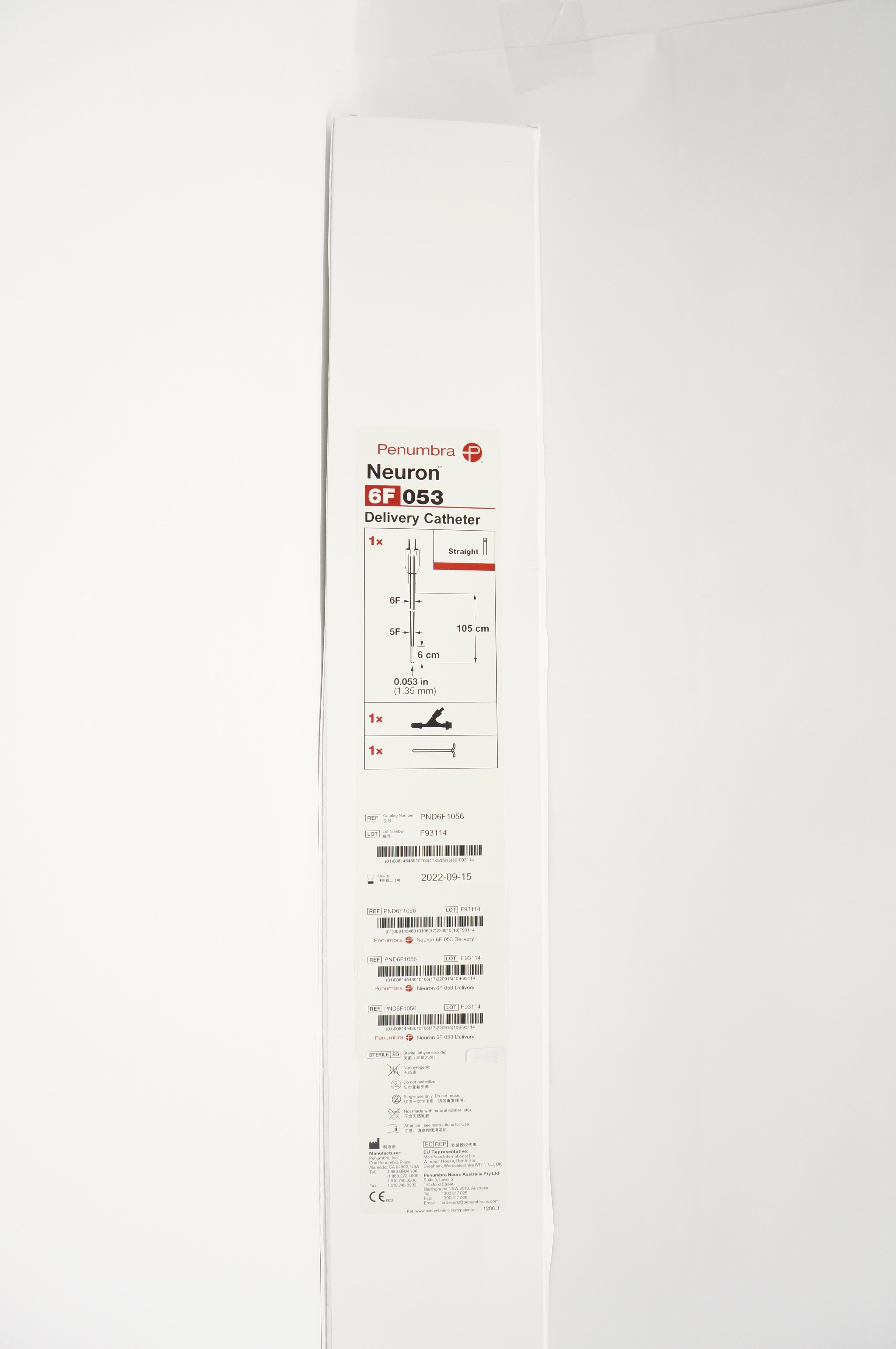 Penumbra PND6F1056 Neuron Delivery Cath. Straight 6F x 0.053inch