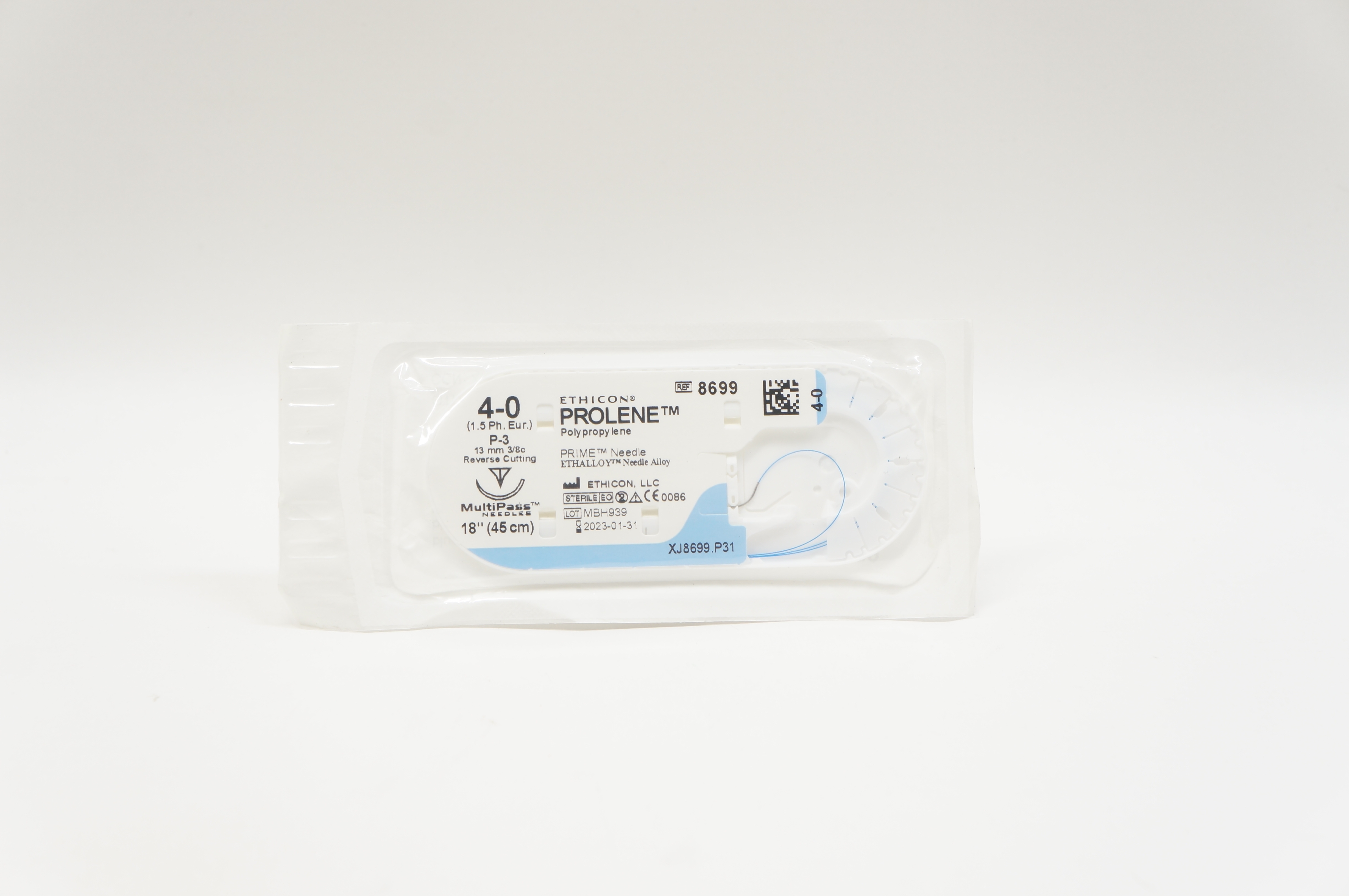 Ethicon 8699 4-0 PROLENE Stre P-3, 13mm 3/8c Reverse Cutting, 18inch (x)