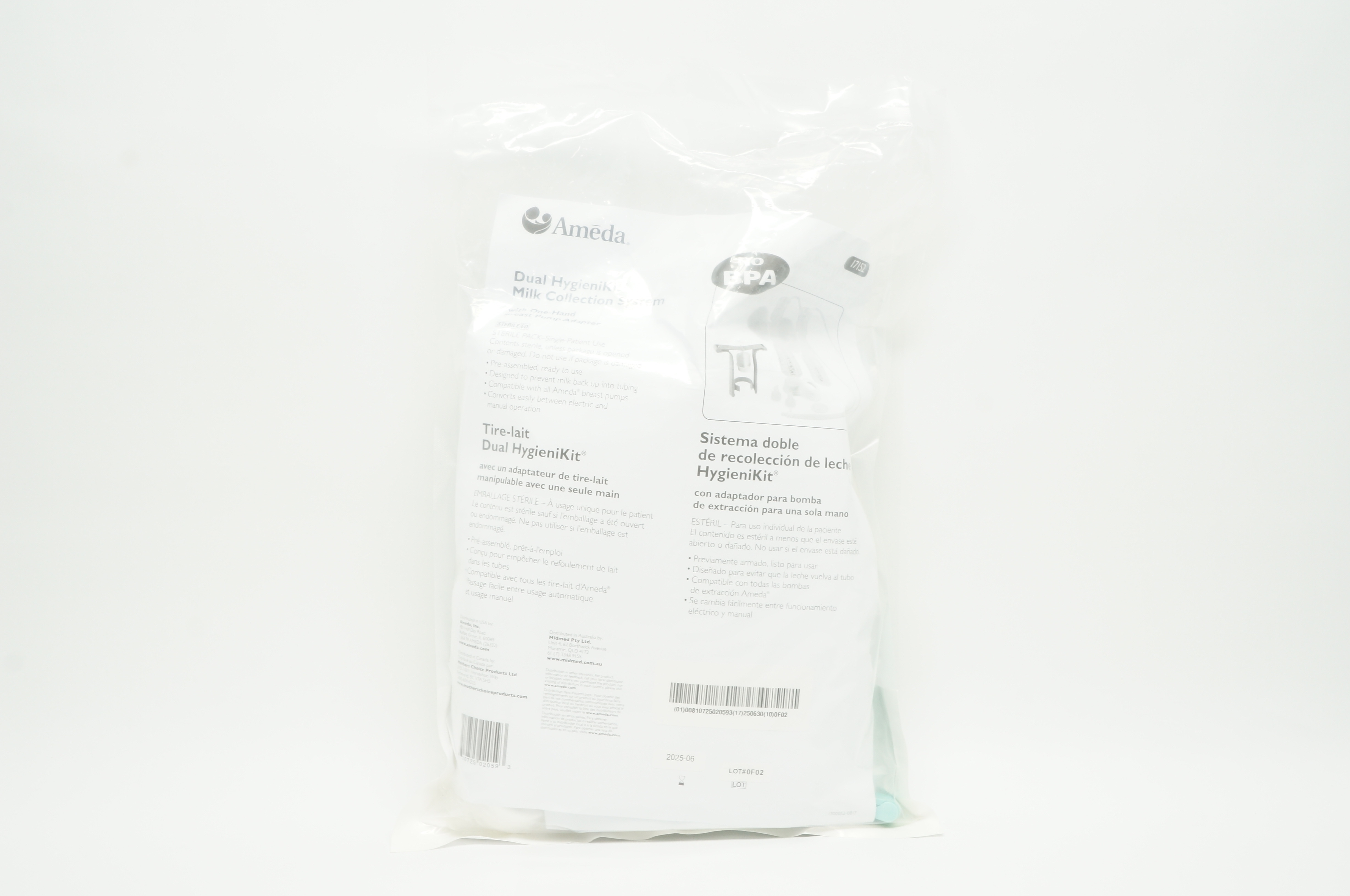 Ameda 17152 Dual HygieniKit Milk Collection System