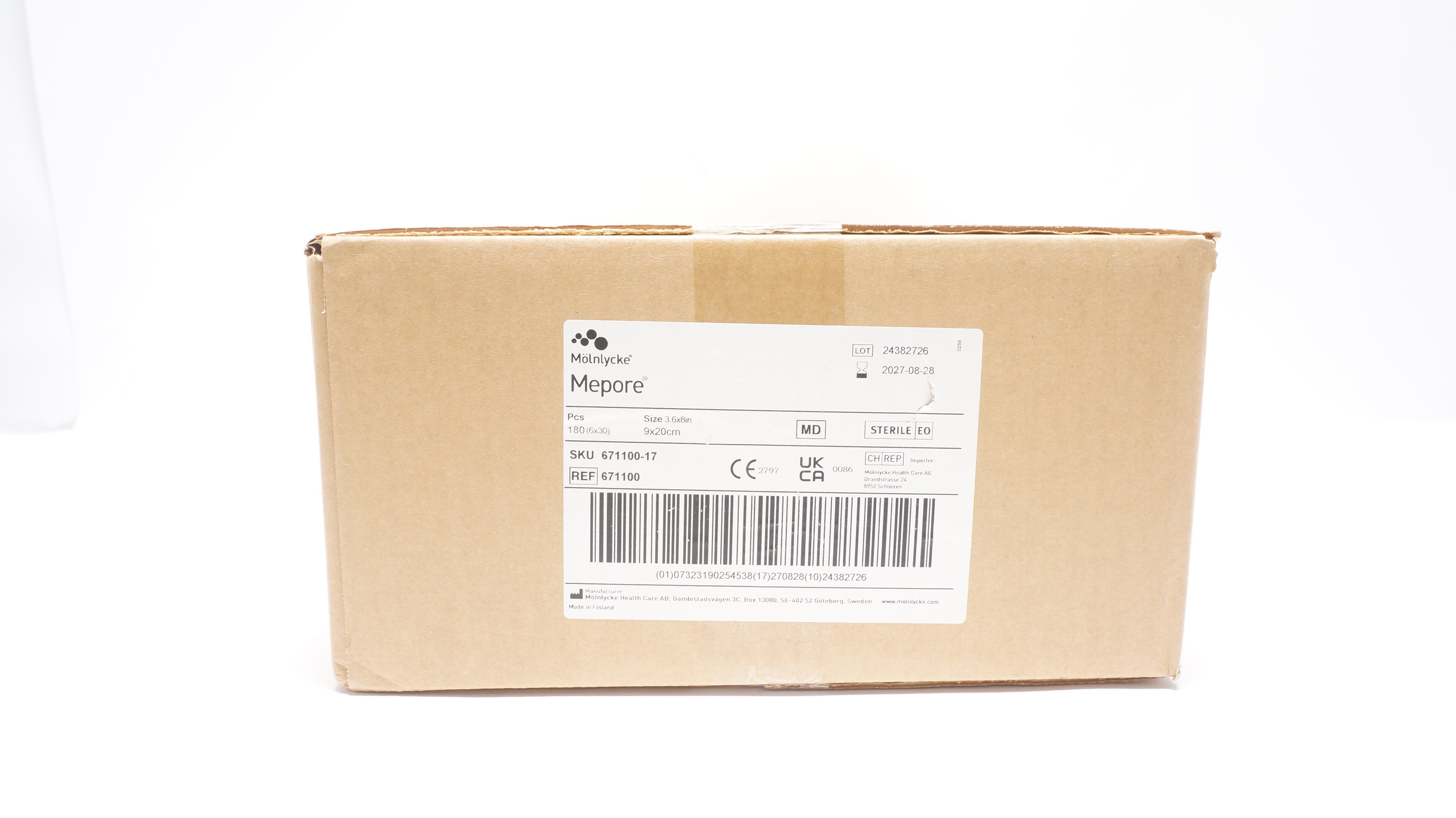 Mölnlycke 671100 Mepore Adhesive Surgical Dressing 3.6 x 8In - Box of 180