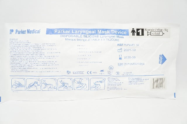 Parker Medical H-PLMD-10 Silicone Laryngeal Mask Device Size 1 <4ml