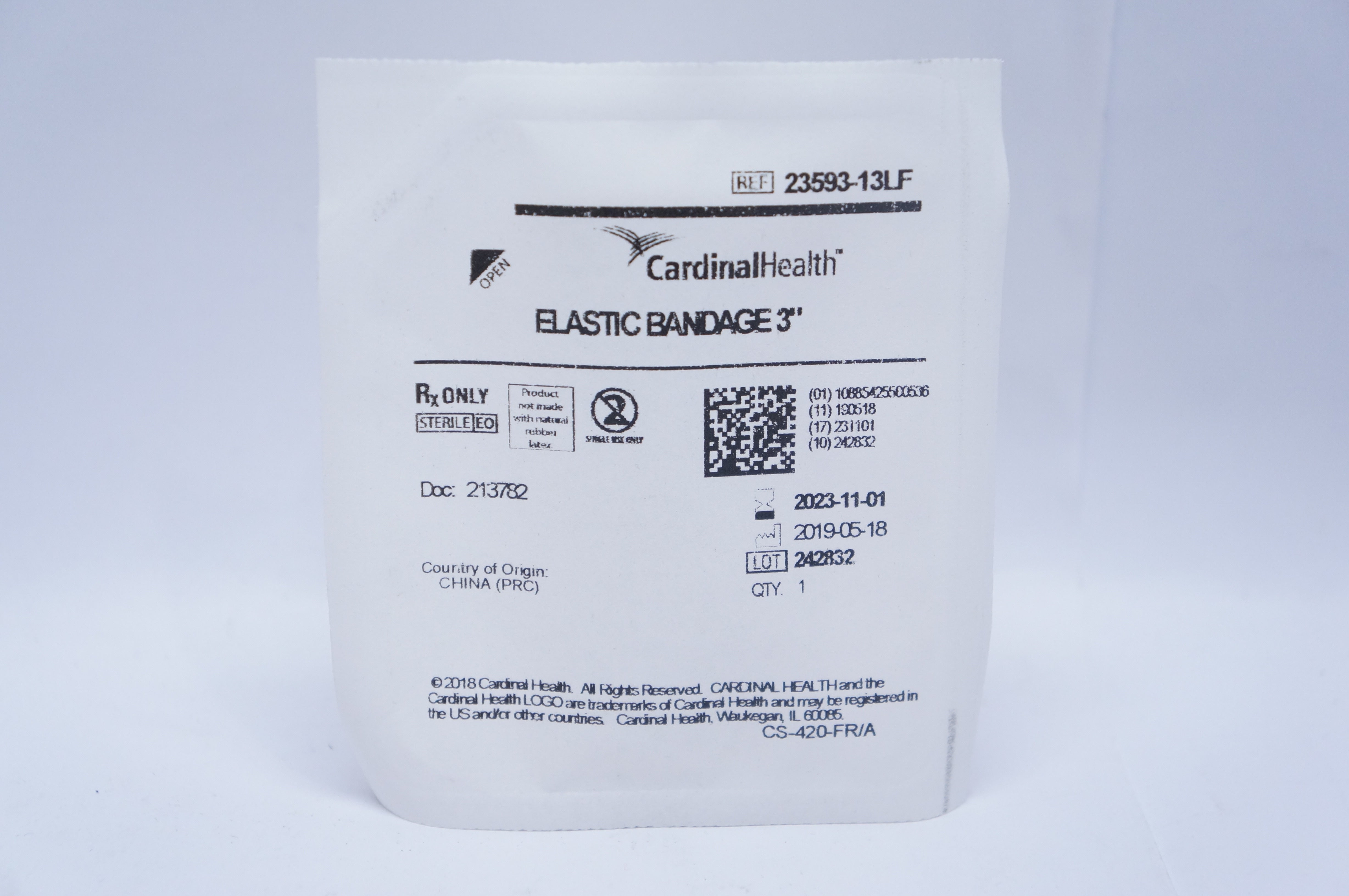 Cardinal Health 23593-13LF Elastic Bandage 3inch