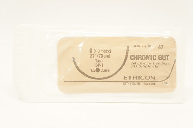 Ethicon 47 0 CHROMIC GUT, BP-1 65mm,  27inche 70cm (x)