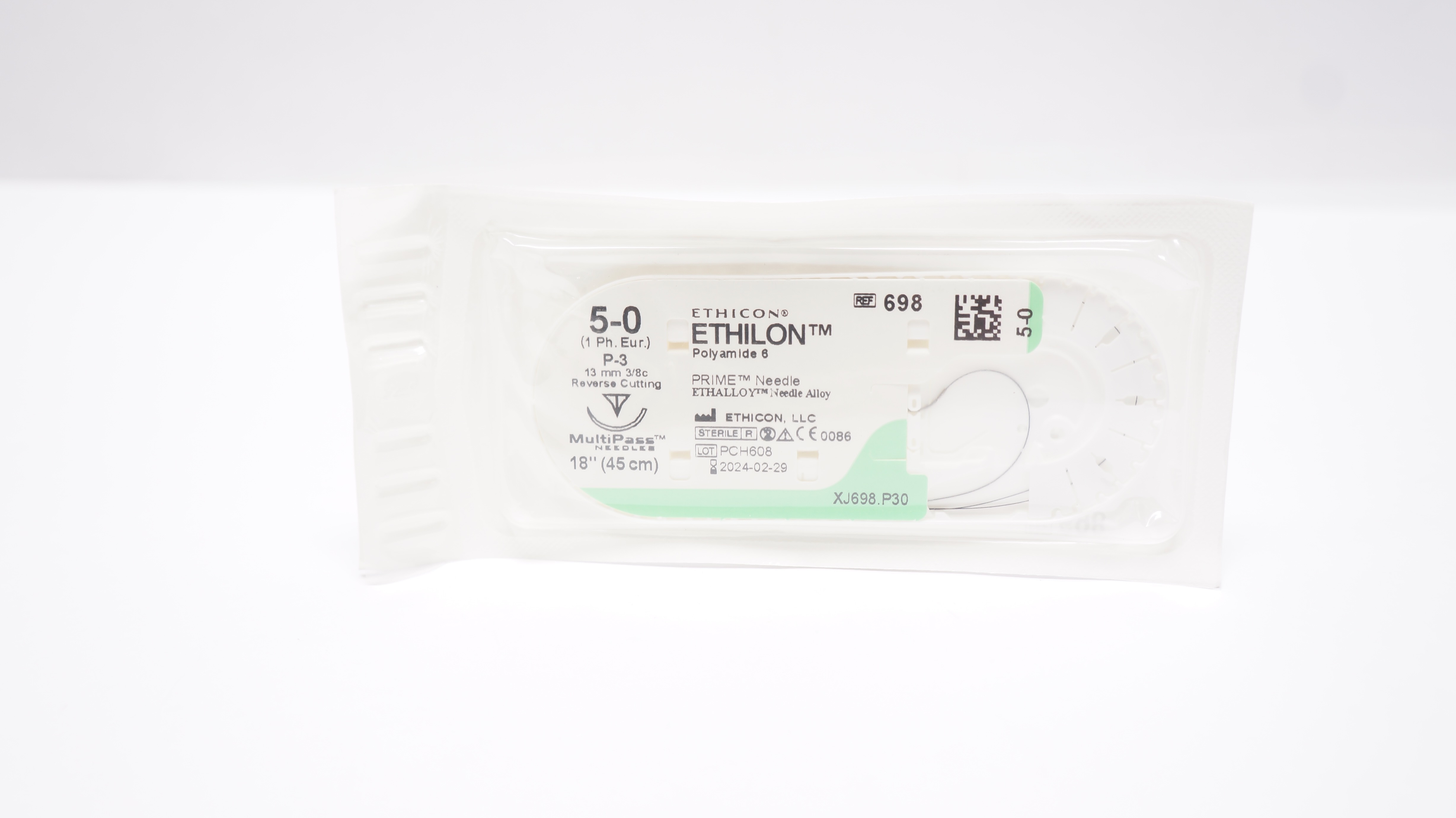 Ethicon 698 5-0 Ethilon Polyamide 6 Stre P-3 13mm 3/8c Reverse Cutting, 18inch