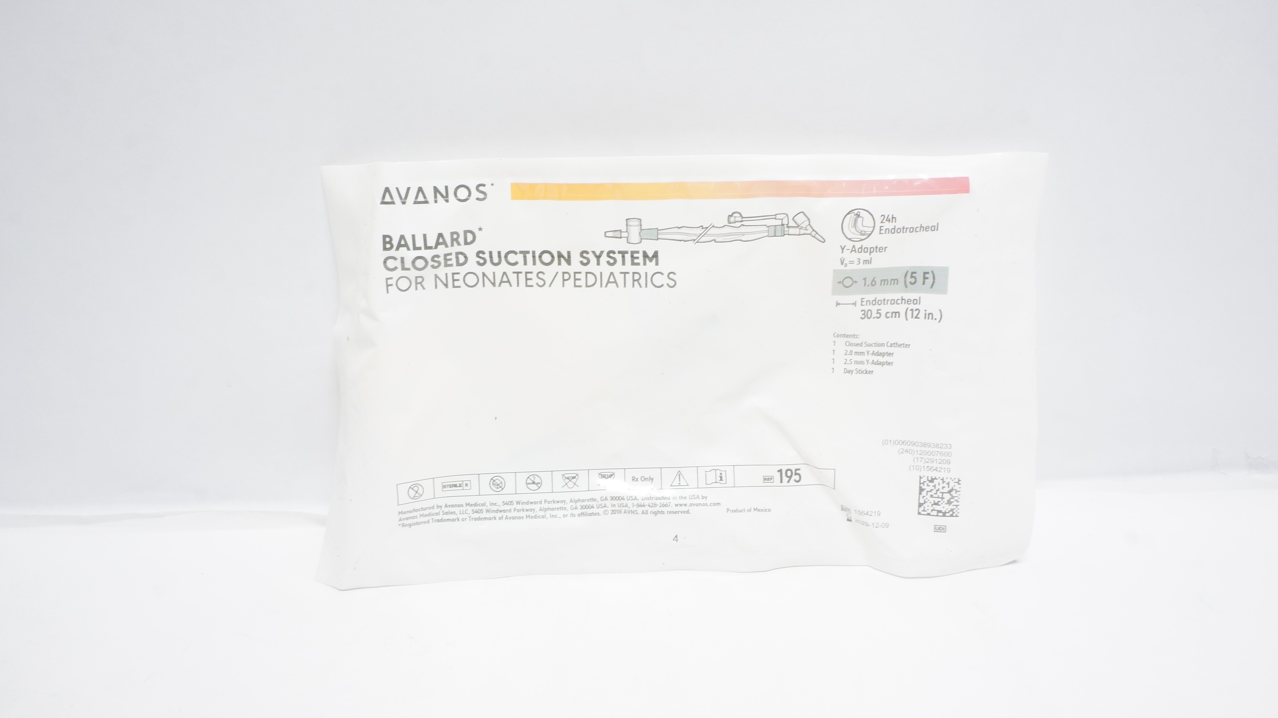 Avanos 195 Ballard Closed Suction System for Neonates/Pediatrics 5F x 12In