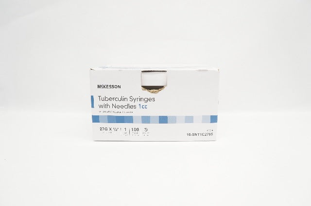 McKesson 16-SNT1C2705 Tuberculin Syringes W/Ndle 1cc, 27G x 1/2inch - Box of 61