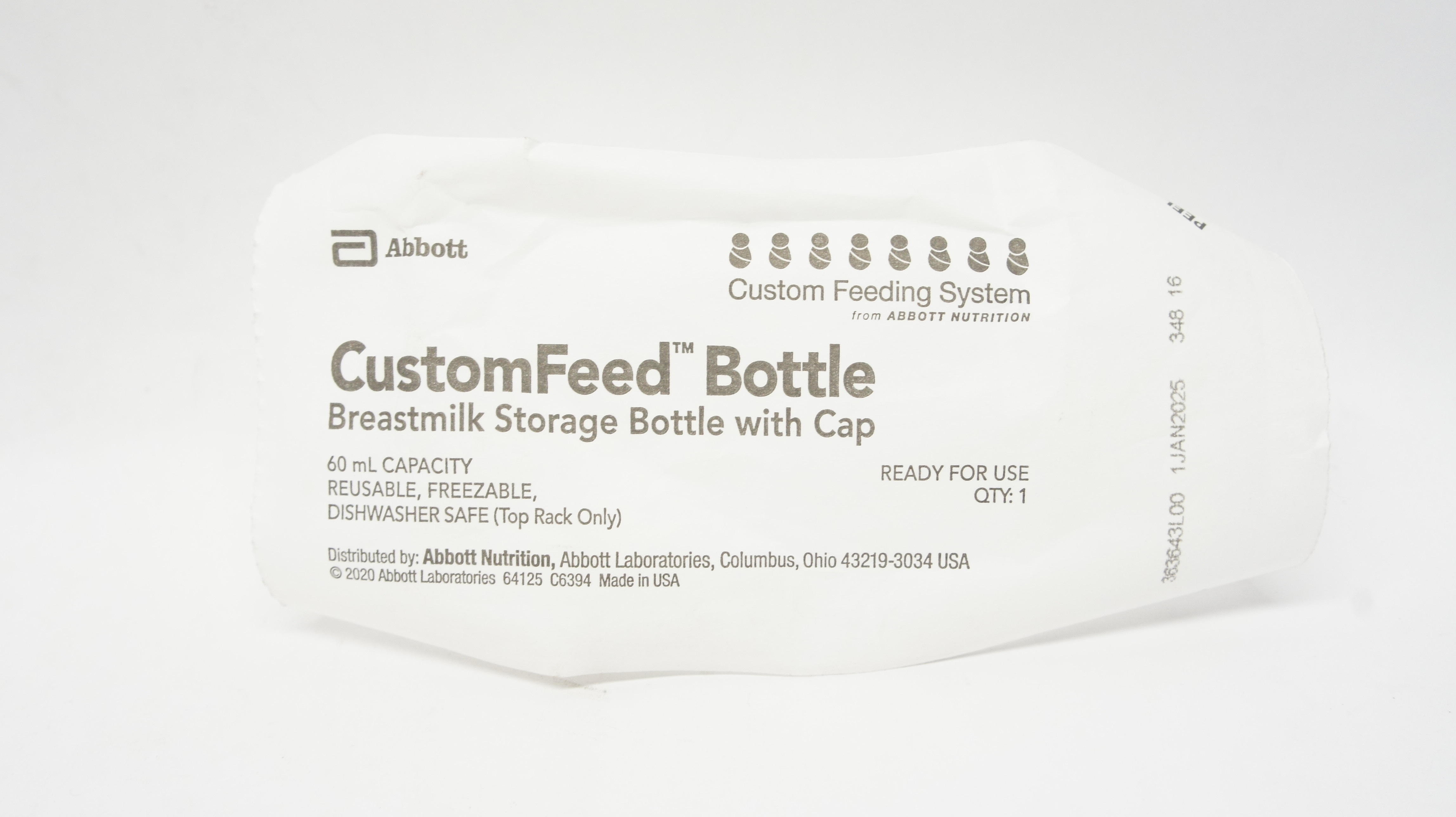 Abbott CustomFeed Breastmilk Storage Bottle With Cap 60 mL