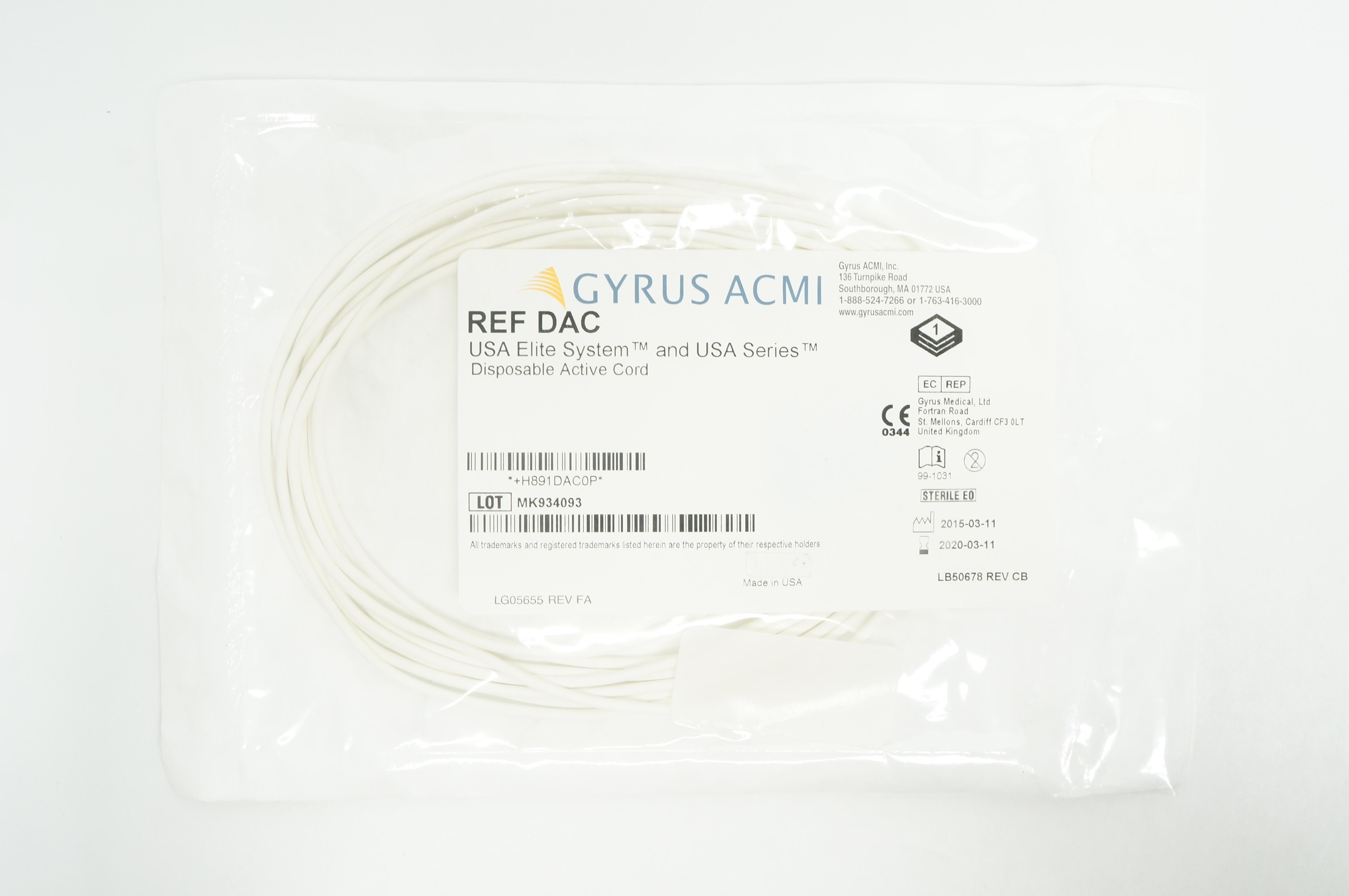 Gyrus Acmi DAC USA Elite System and USA Series Disposable Active Cord (x)