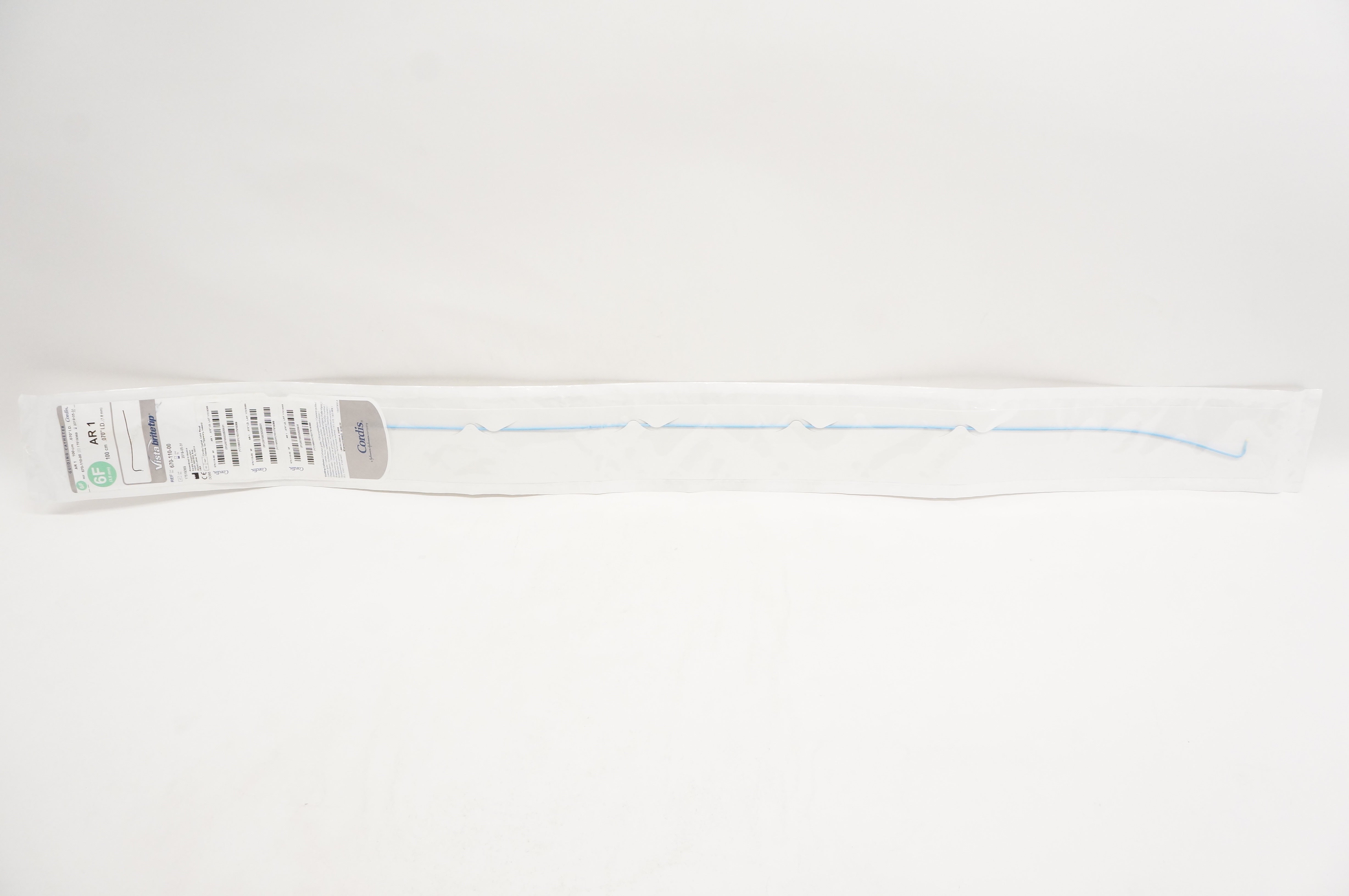 Cordis 670-110-00 VistaBriteTip Guiding Cath. AR 1, 6F x 100cm x 0.070inch (x)