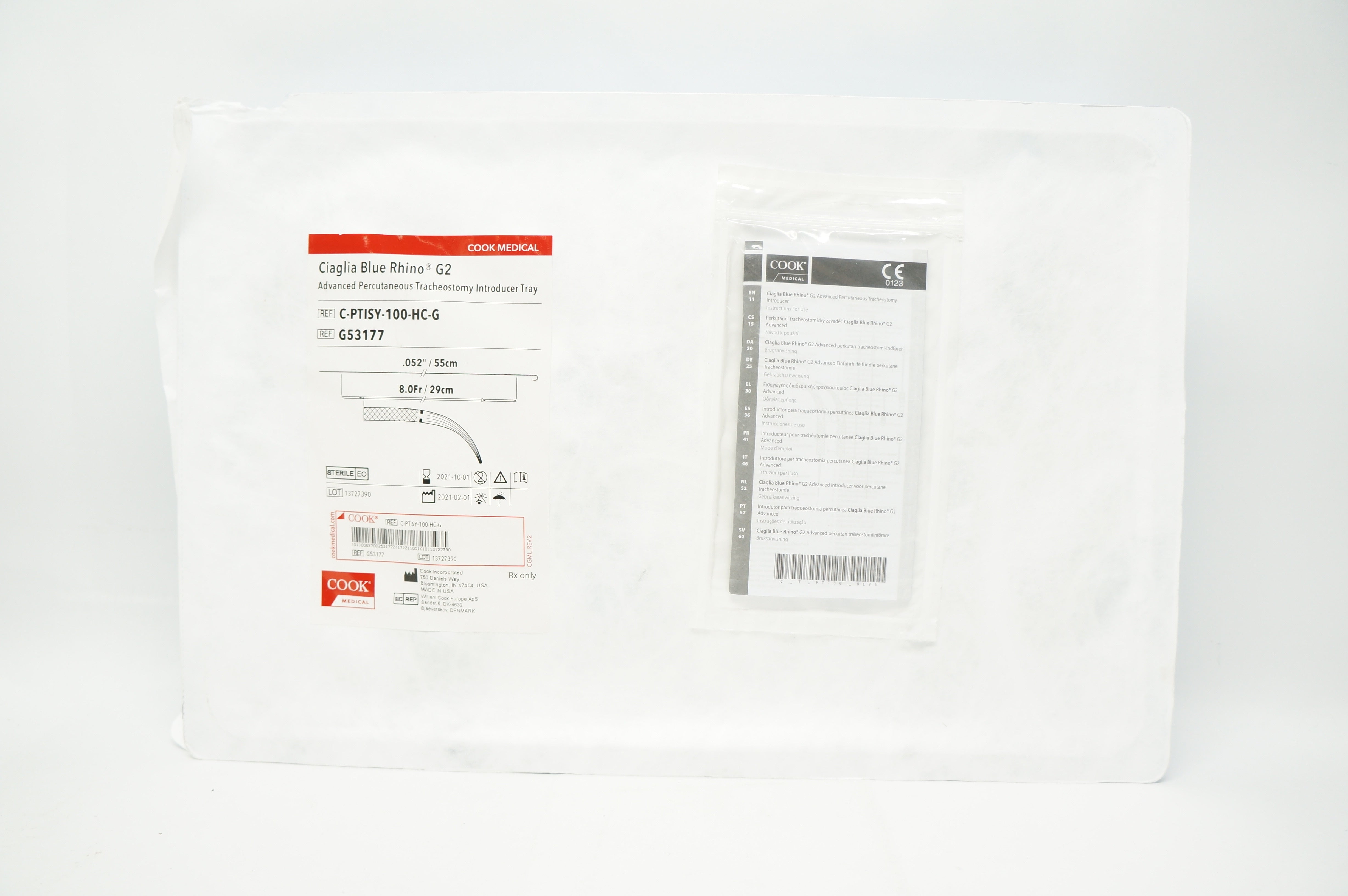 Cook G53177 Ciaglia Percutaneous Tracheostomy Introducer Tray 0.052in./55cm (x)