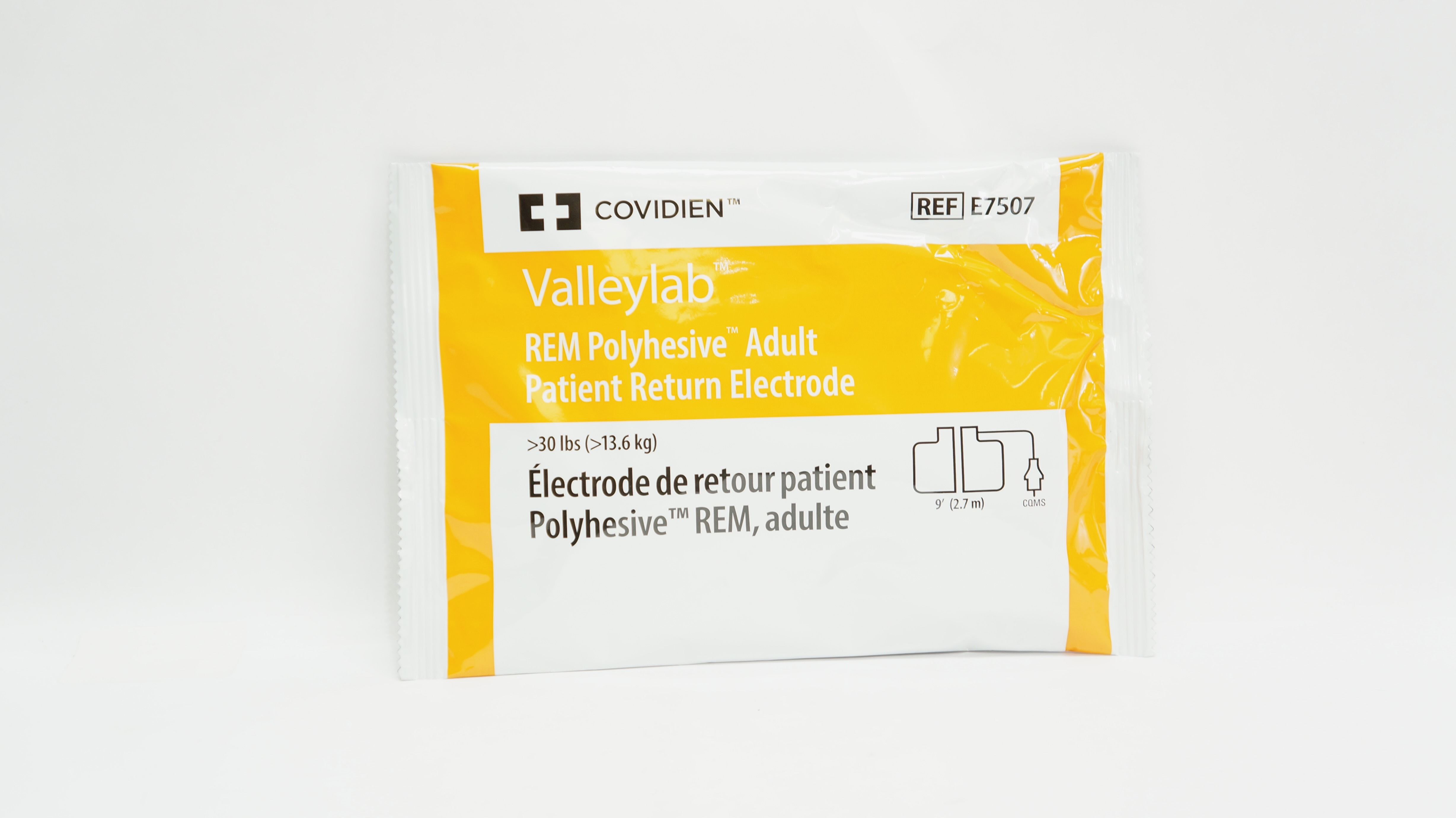 Covidien E7507 Valleylab REM Polyhesive Adult Patient Return Electrode >30lbs