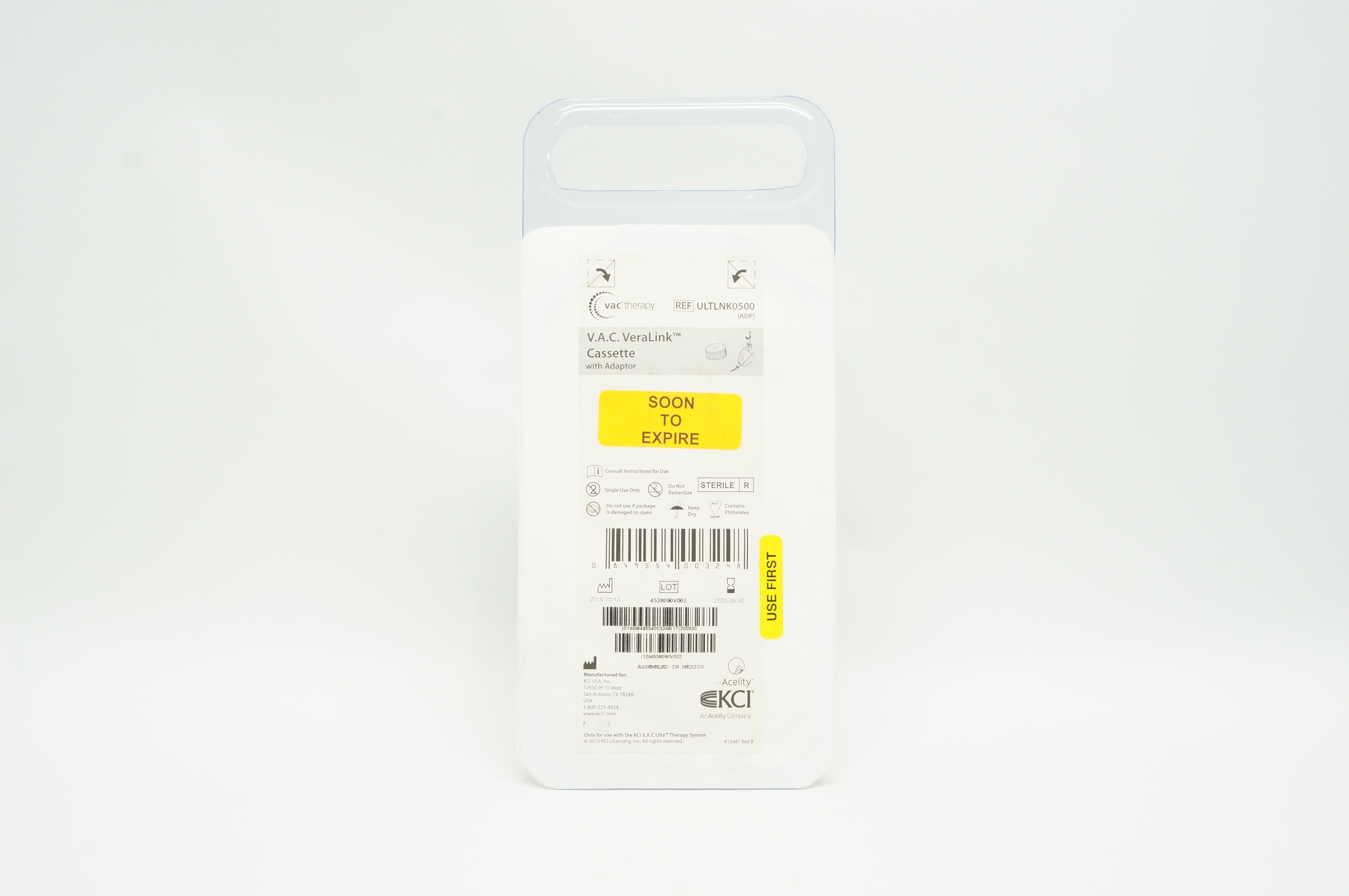 KCI ULTLNK0500 Acelity V.A.C. VeraLink Cassette with Adaptor (x)