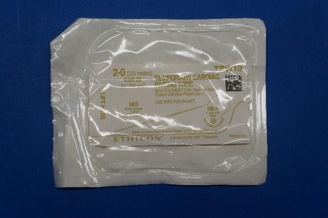 Ethicon TPW10 2-0 TEMPORARY CARDIAC PACING WIRE, RB-1 17mm 1/2c Taper, 24