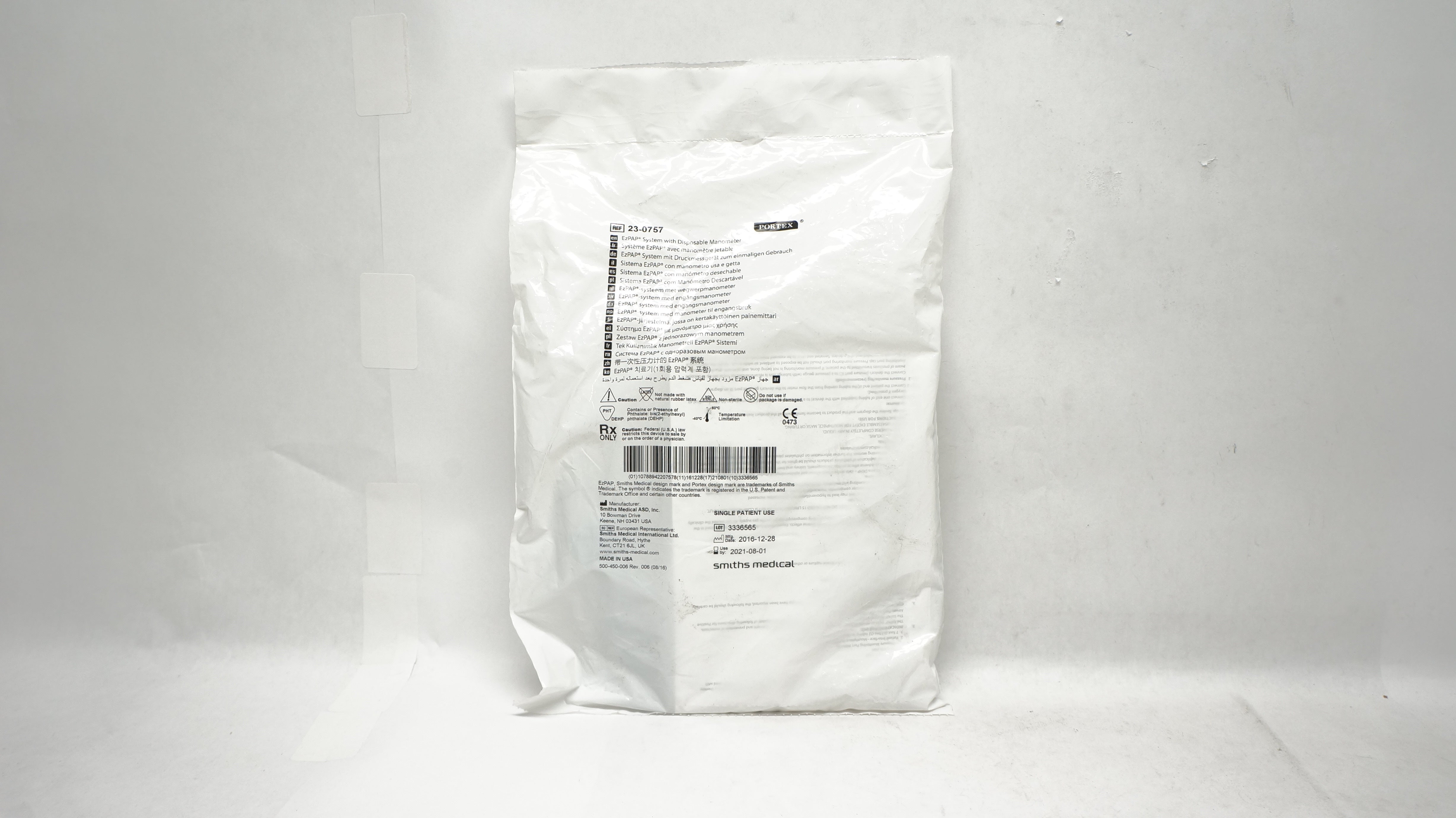 Smiths Medical 23-0757 Portex EzPAP System W/Disposable Manometer (x)