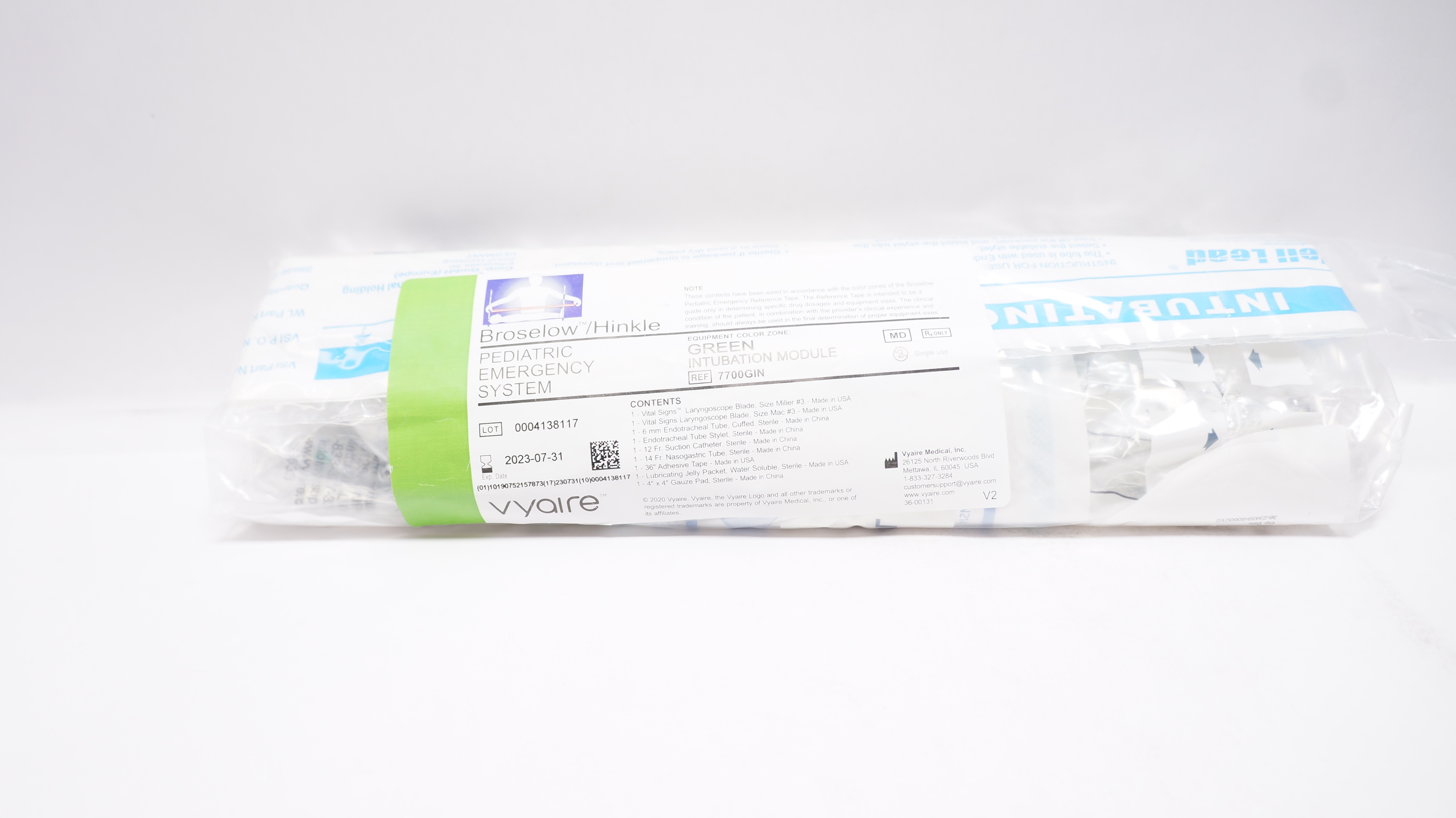 Vyaire 7700GIN Broselow/Hinkle Pediatric Emergency System Intubation Module (x)
