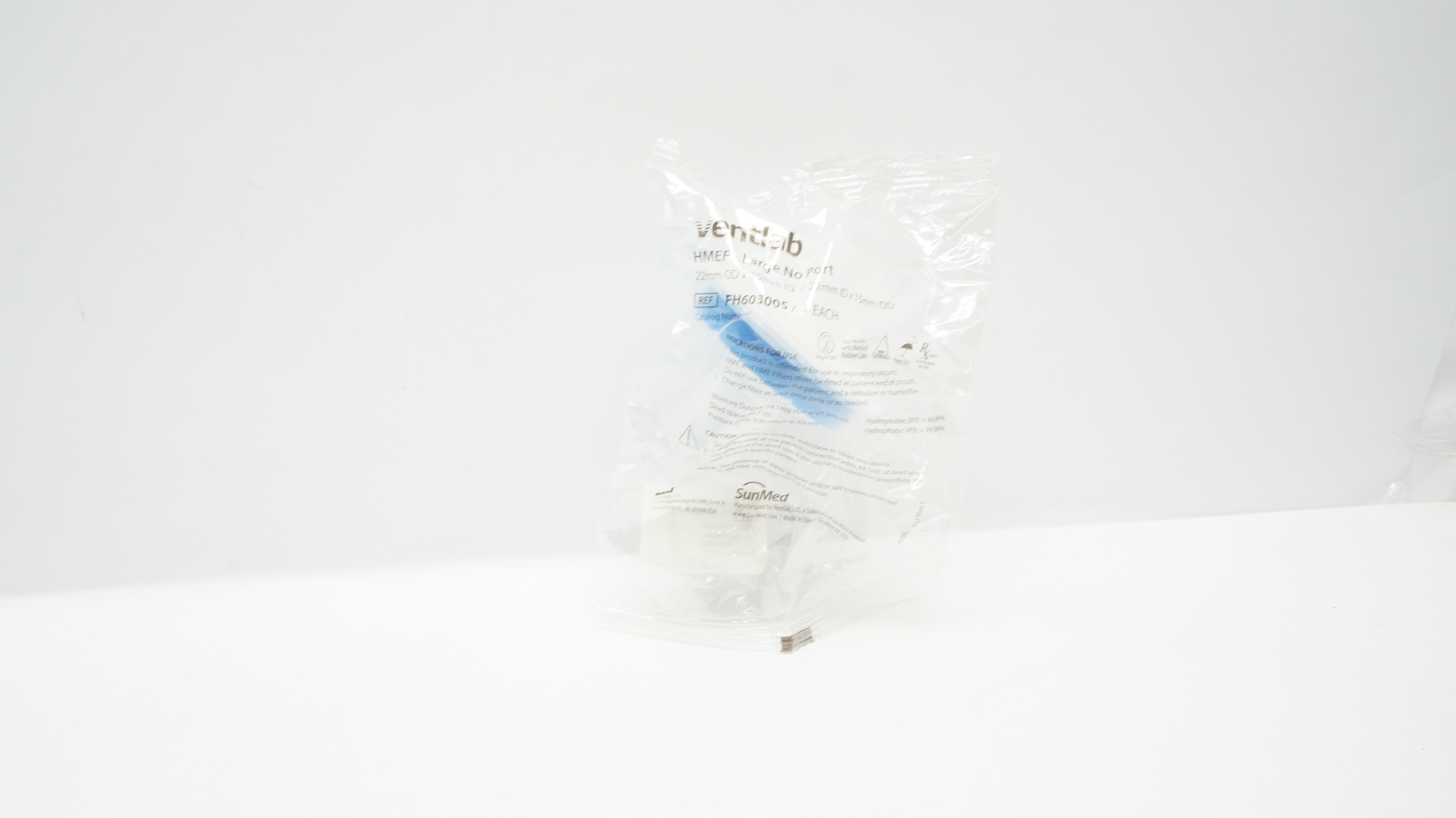 SunMed FH603005 Ventlab HMEF Large No Port 22mm x 15mm